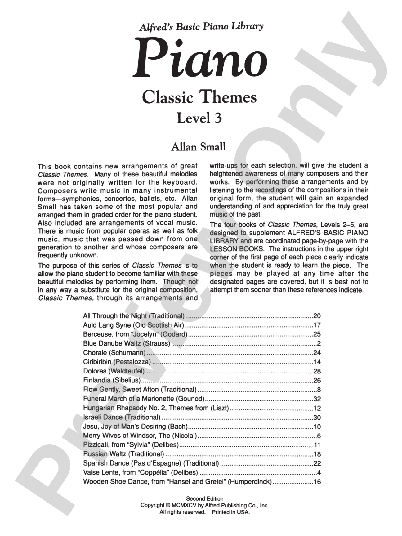 Alfred's Basic Piano Library: Classic Themes Book 3: Piano