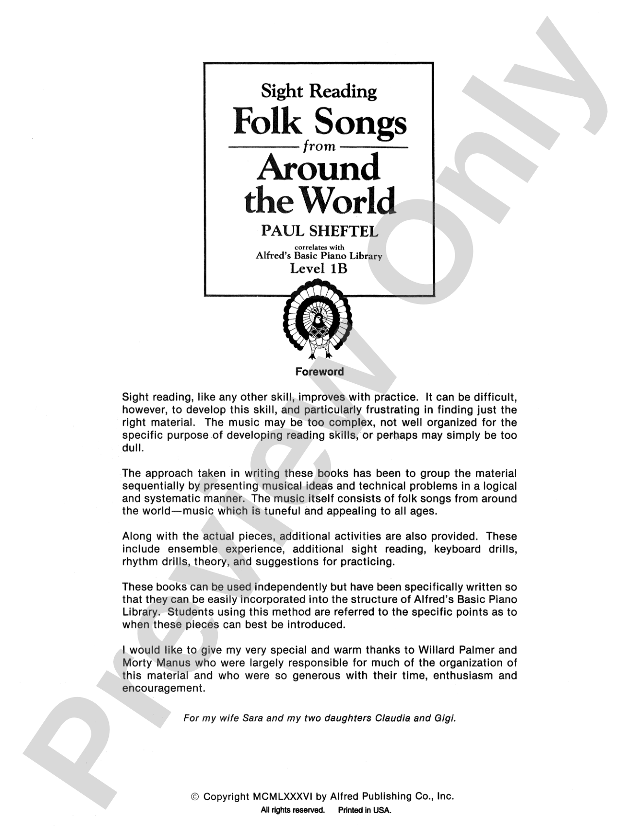Alfred's Basic Piano Library: Folk Song Book 1B: Piano