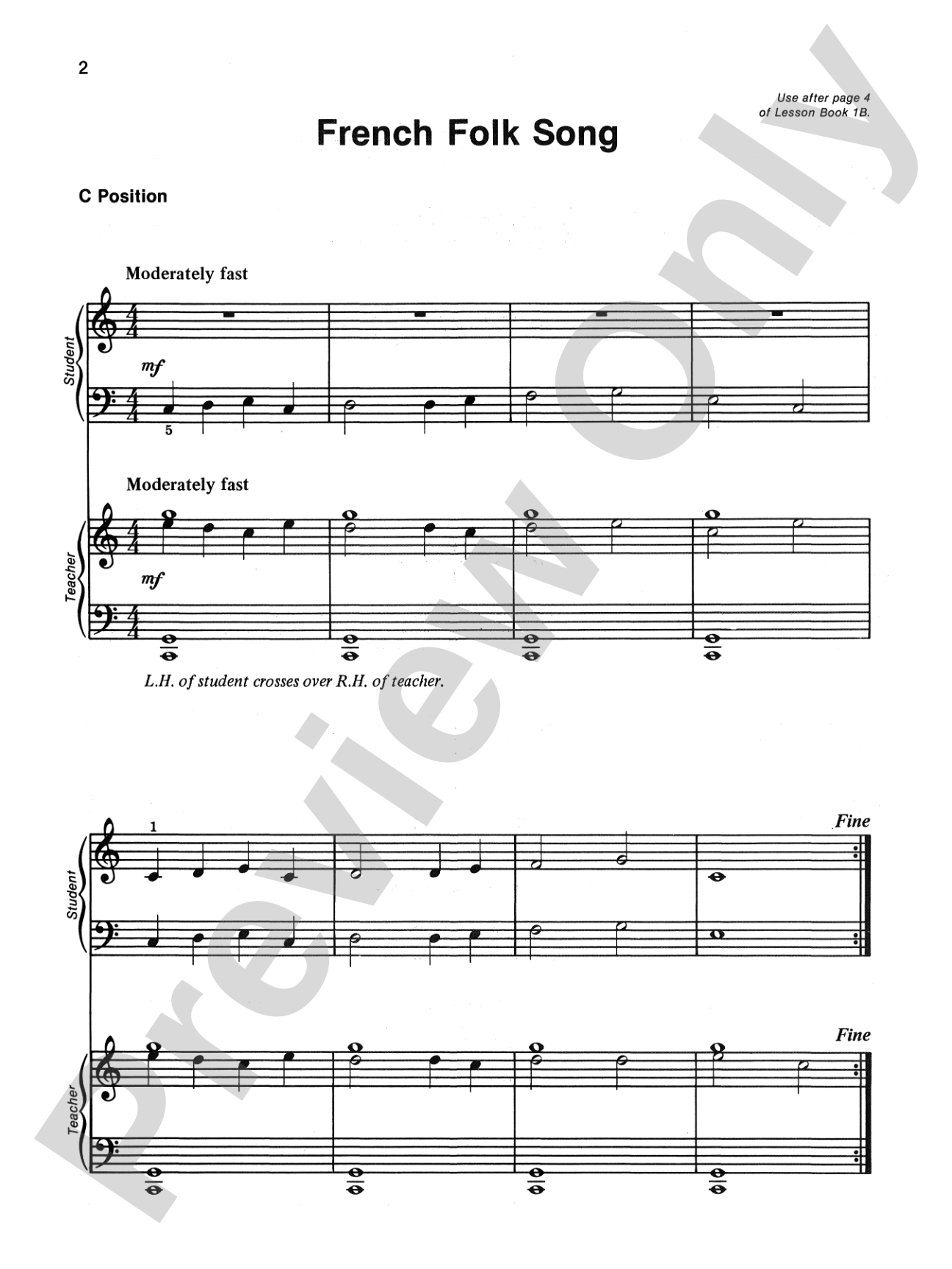 Alfred's Basic Piano Library: Folk Song Book 1B: Piano