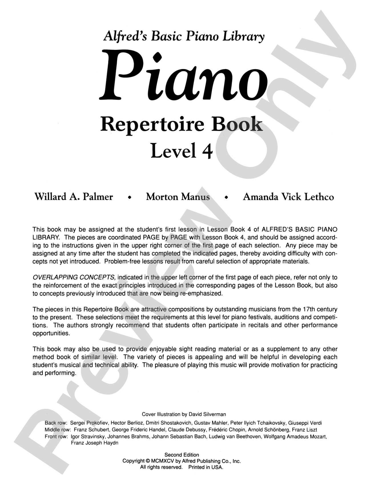 Alfred's Basic Piano Library: Repertoire Book 4: Piano