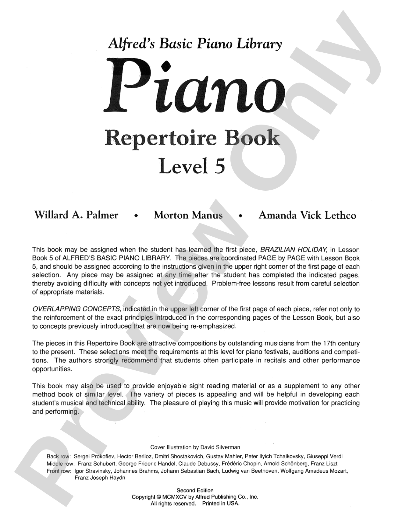 Alfred's Basic Piano Library: Repertoire Book 5: Piano