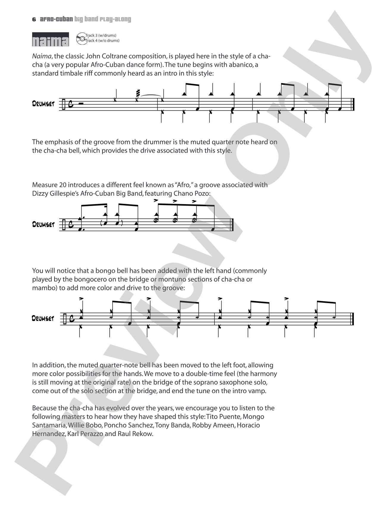 Afro-Cuban Big Band Play-Along for Drumset/Percussion