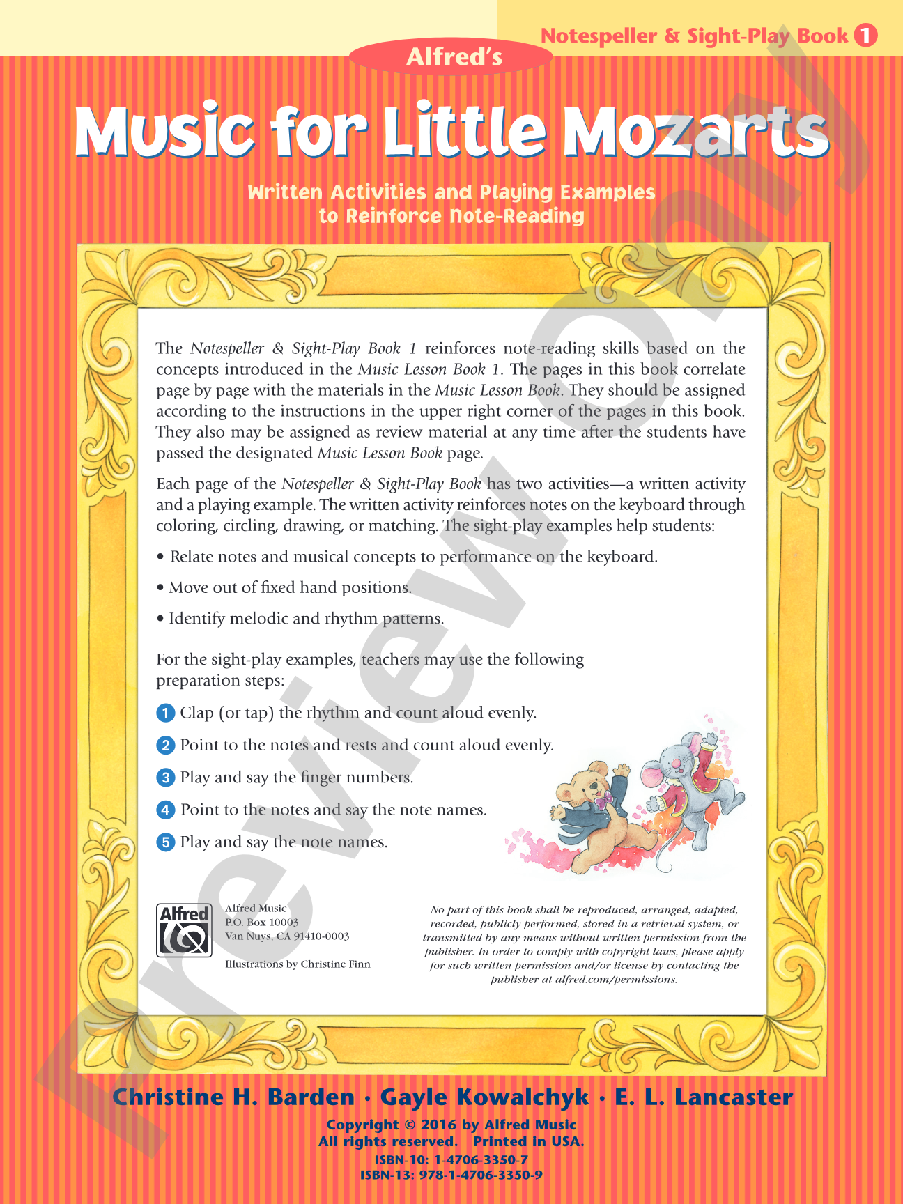 Music for Little Mozarts: Notespeller & Sight-Play Book 1: Written Activities and Playing Examples to Reinforce Note-Reading: Piano