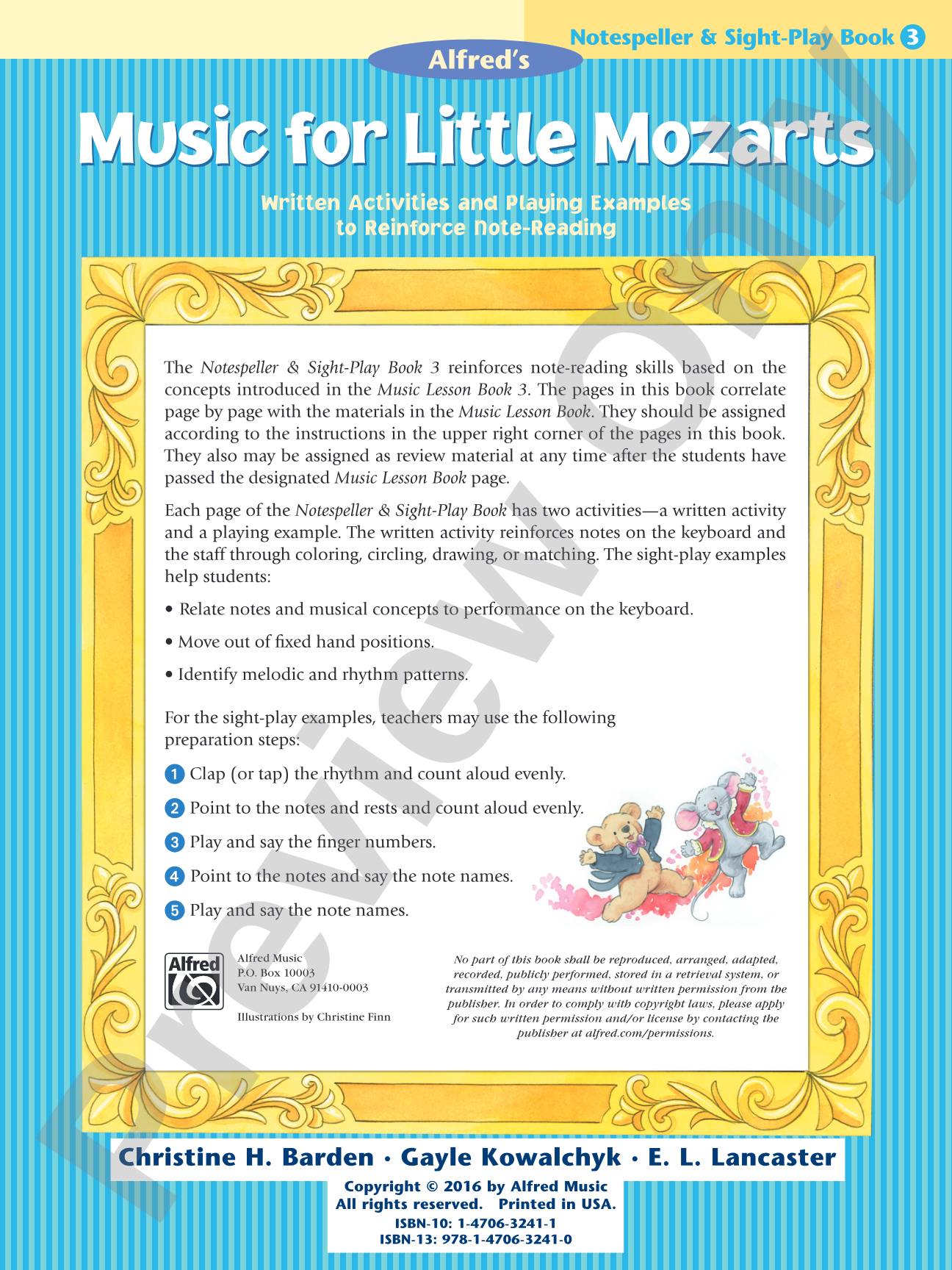 Music for Little Mozarts: Notespeller & Sight-Play Book 3: Written Activities and Playing Examples to Reinforce Note-Reading: Piano