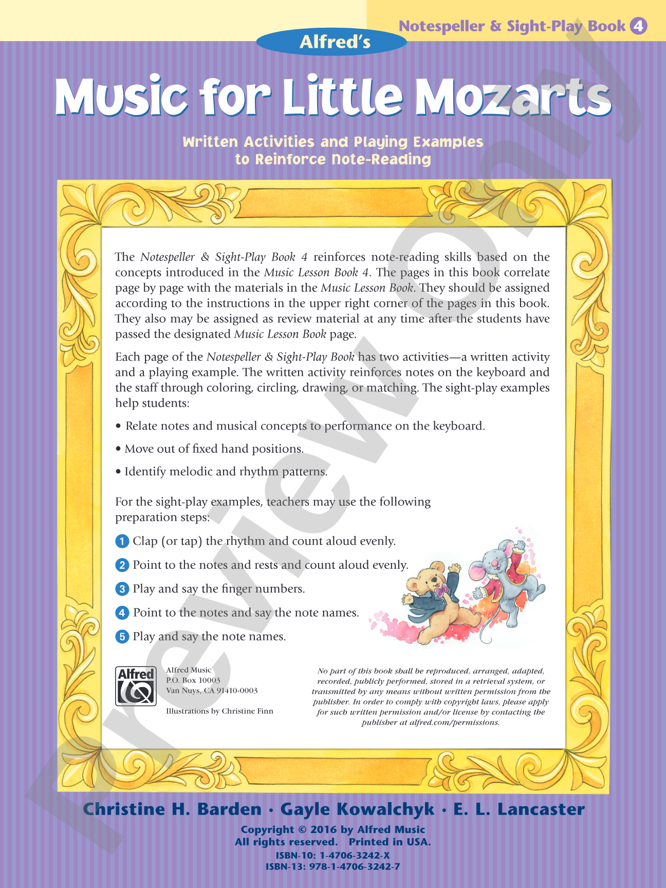 Music for Little Mozarts: Notespeller & Sight-Play Book 4: Written Activities and Playing Examples to Reinforce Note-Reading: Piano