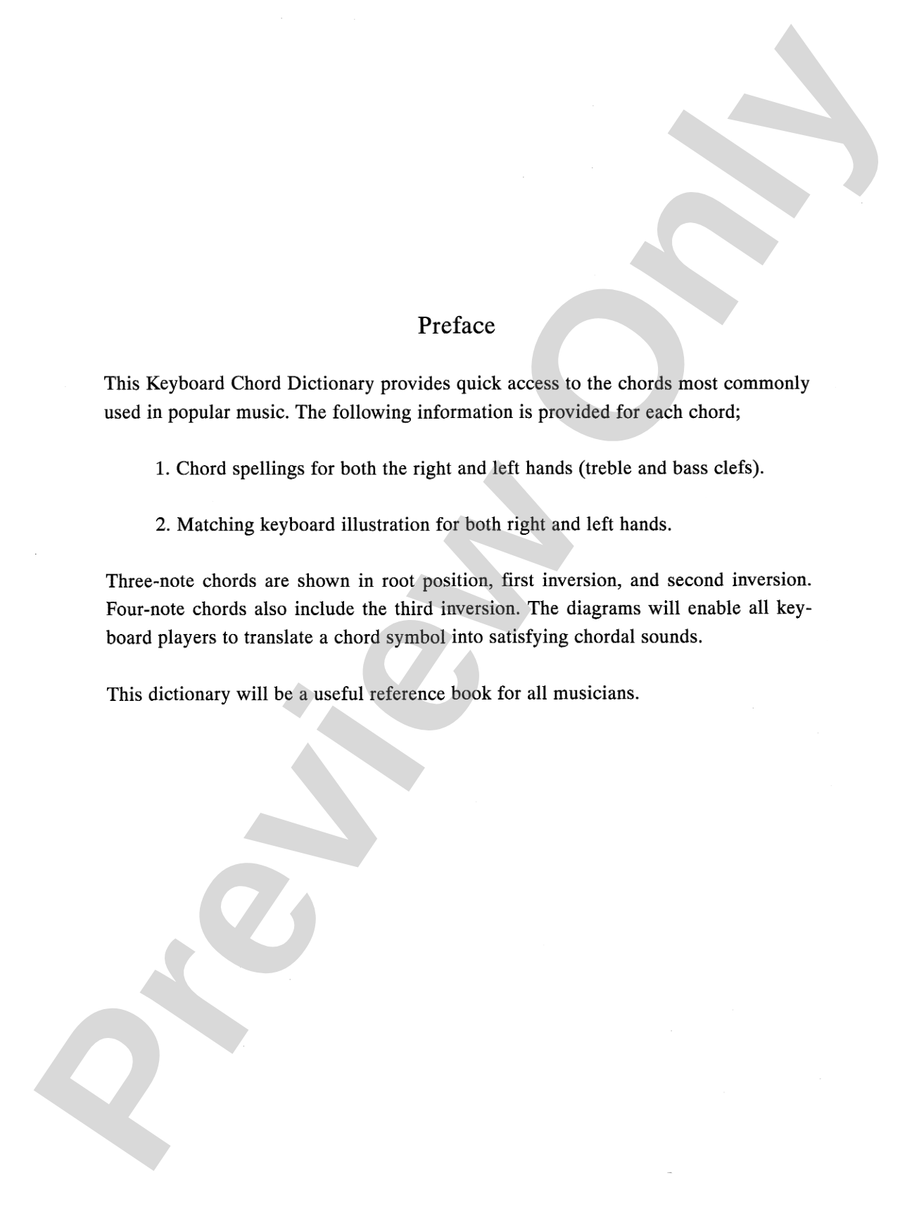 Keyboard Chord Dictionary: Piano