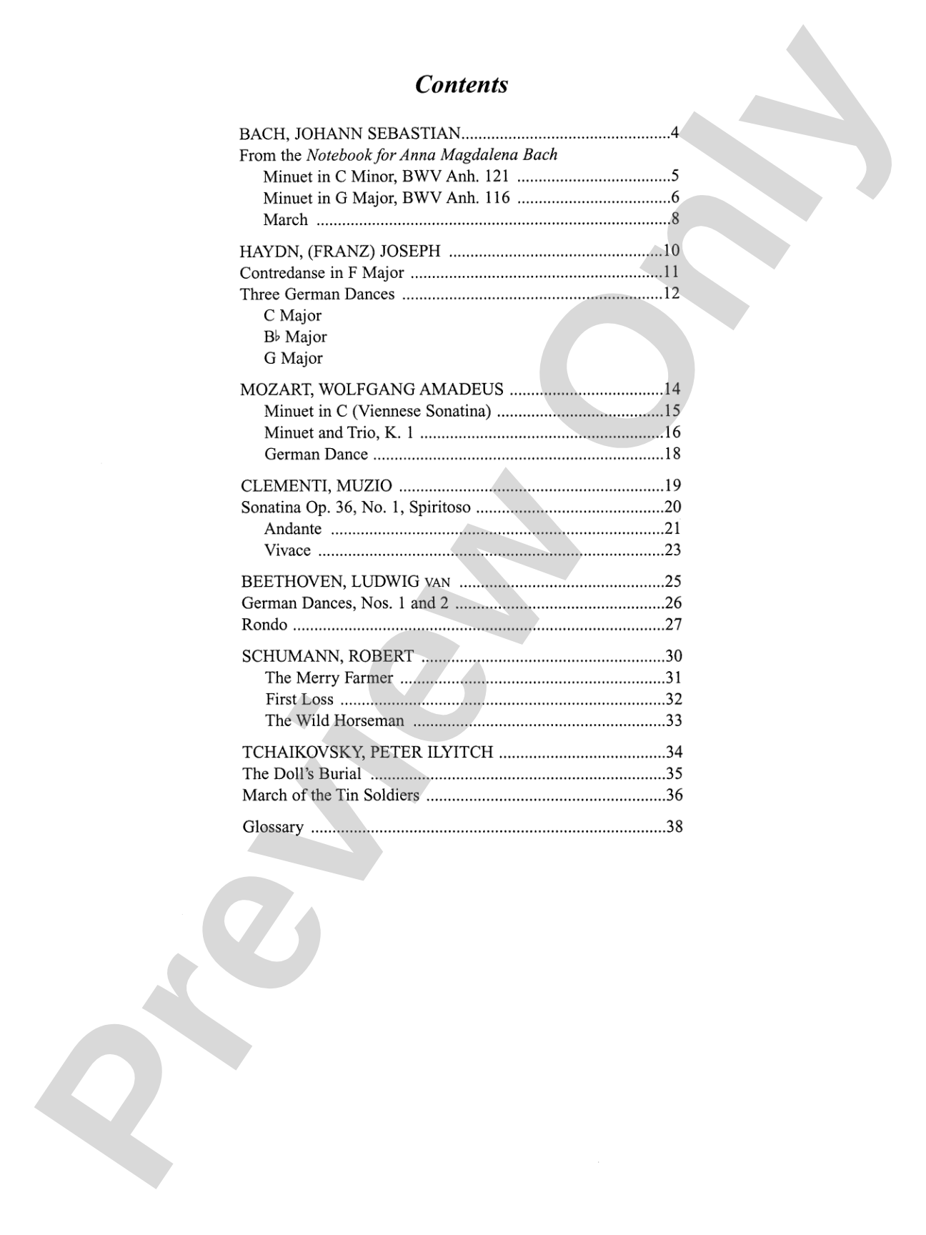 Piano Literature of the 17th, 18th, and 19th Centuries, Book 3: Piano