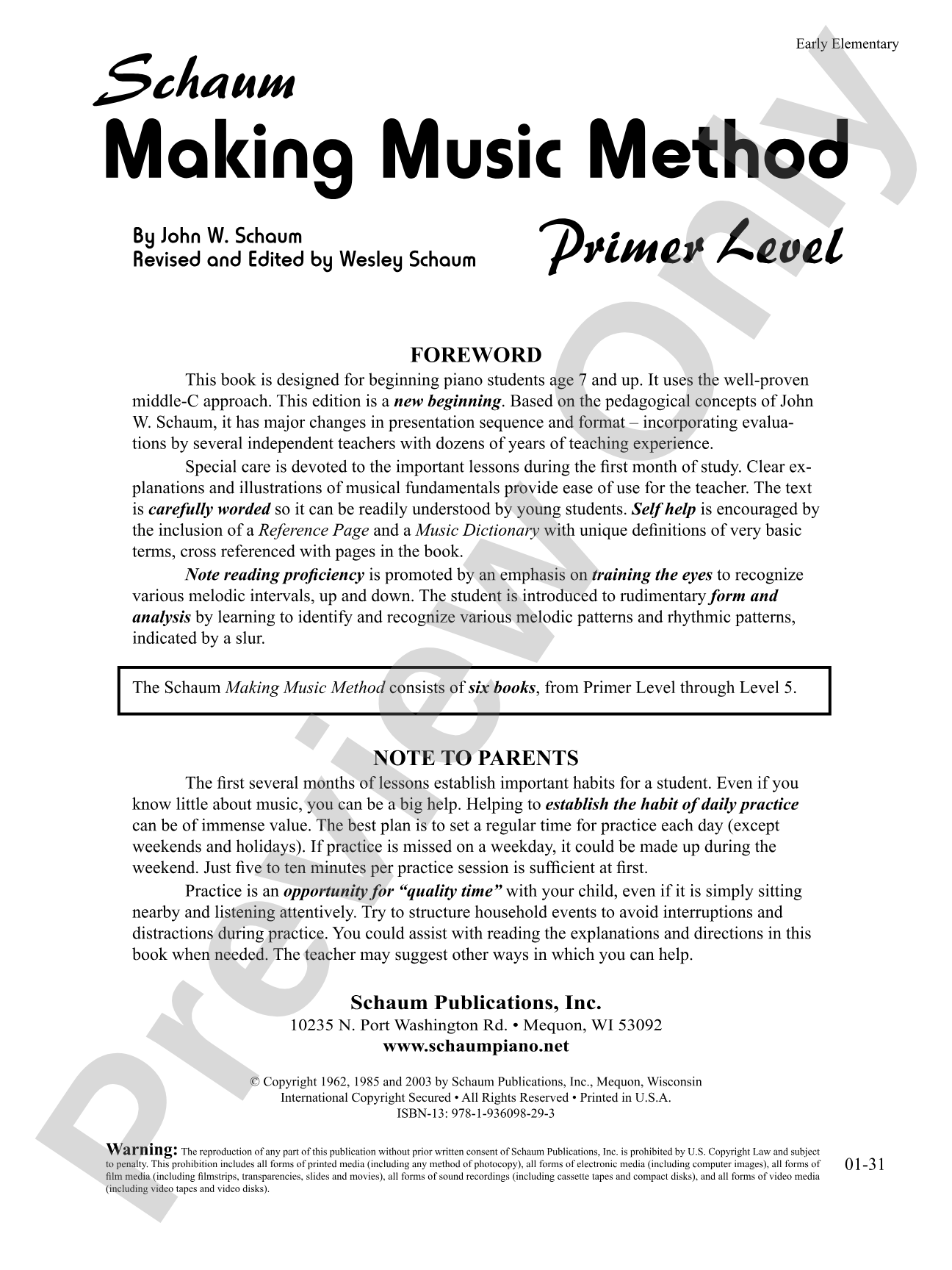 Piano Technic, Book 1: Piano
