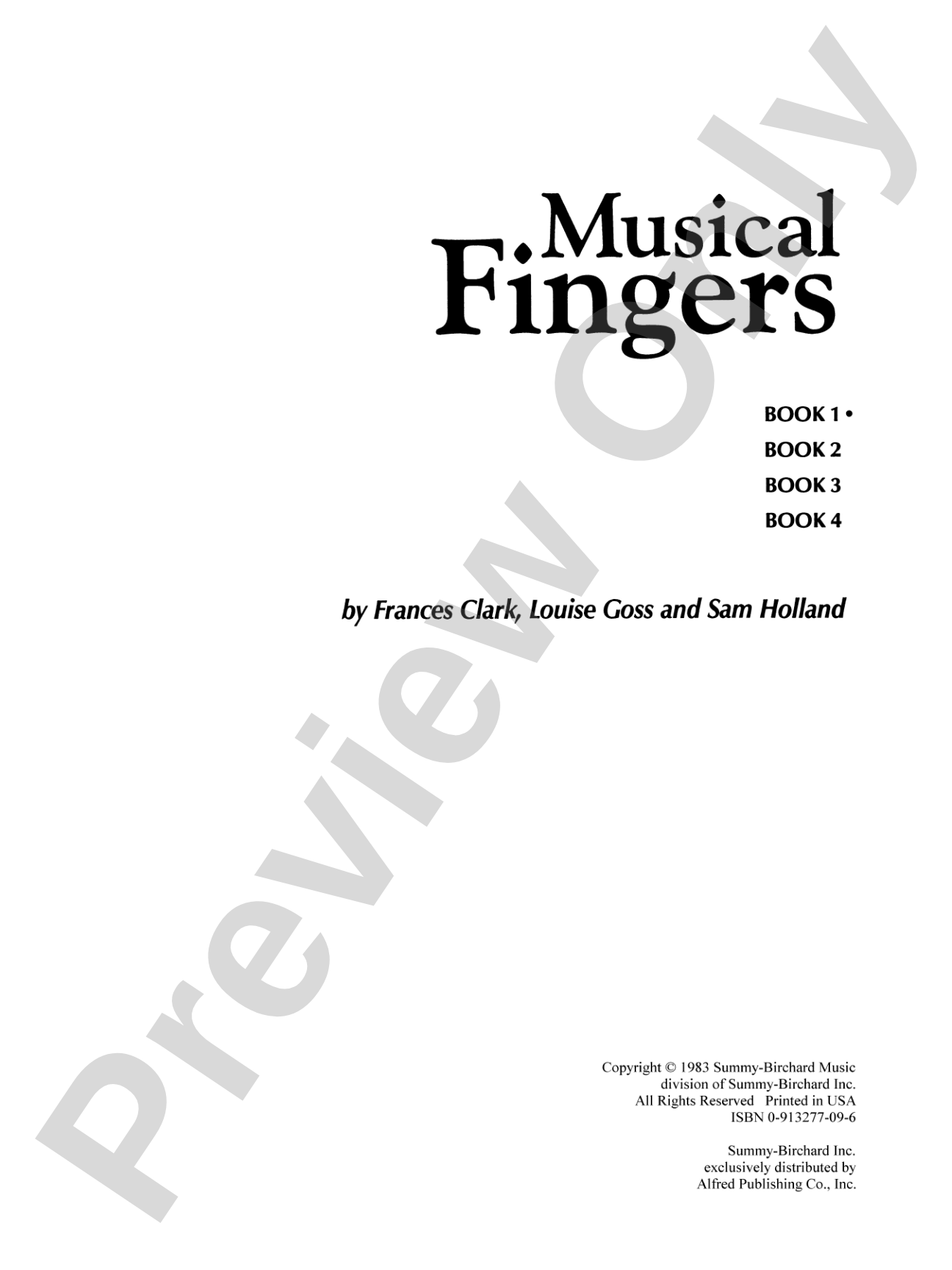 Musical Fingers, Book 1: Piano