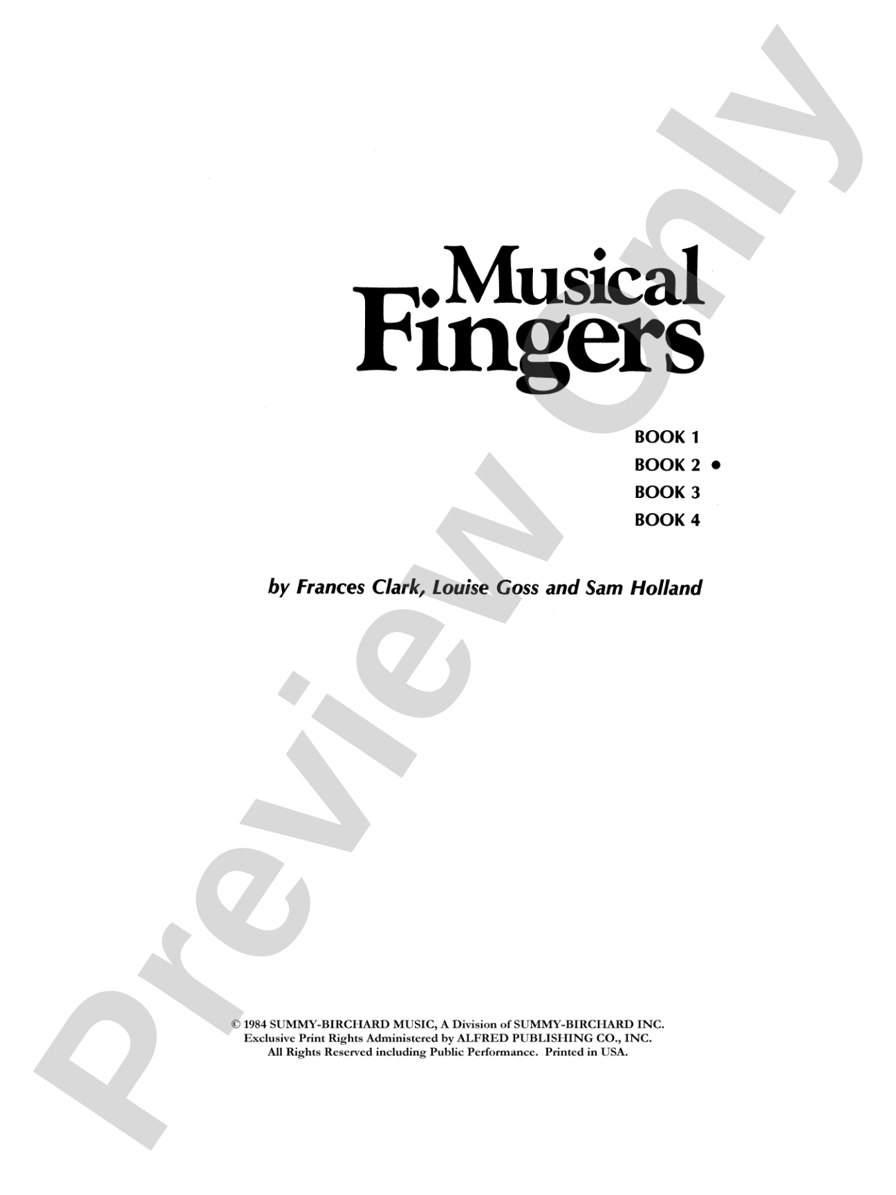 Musical Fingers, Book 2: Piano