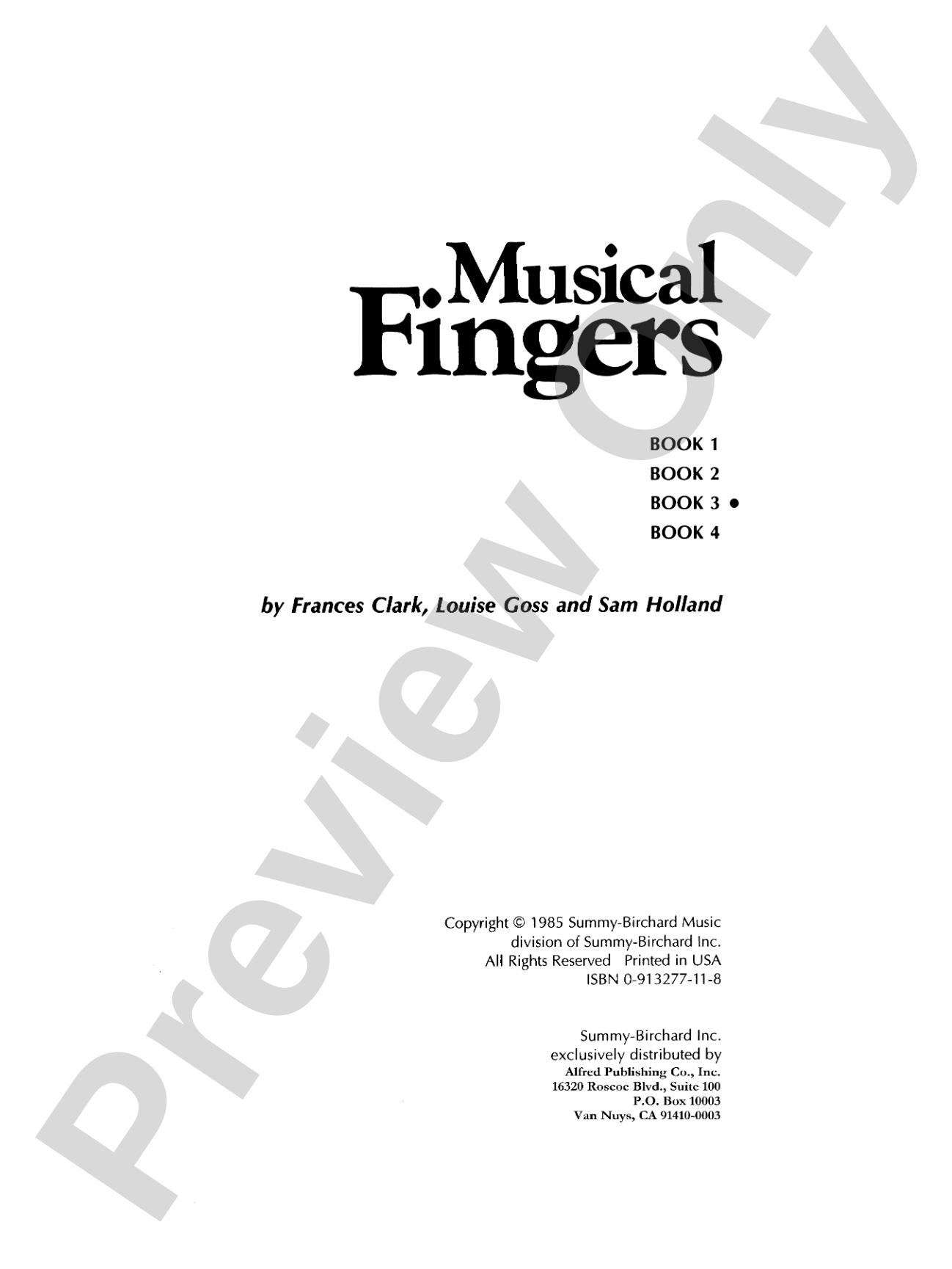 Musical Fingers, Book 3: Piano