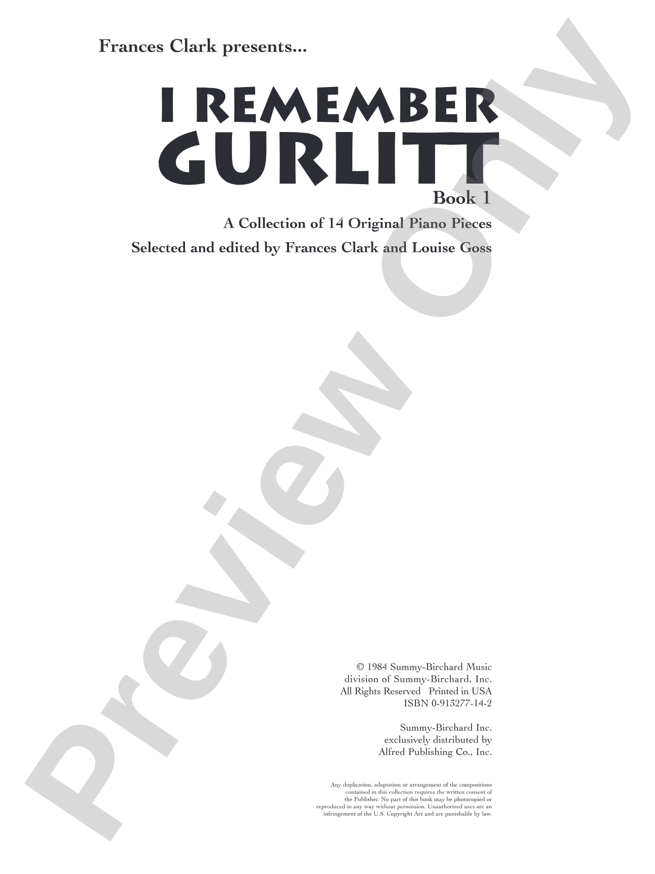 I Remember Gurlitt, Book 1: A Collection of 14 Original Piano Pieces: Piano