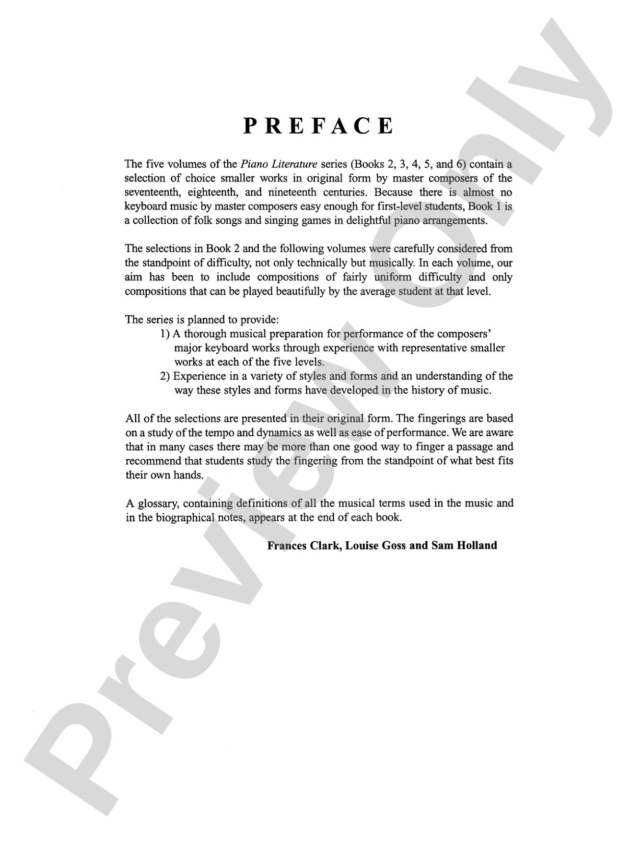 Piano Literature of the 17th, 18th, and 19th Centuries, Book 5: Piano