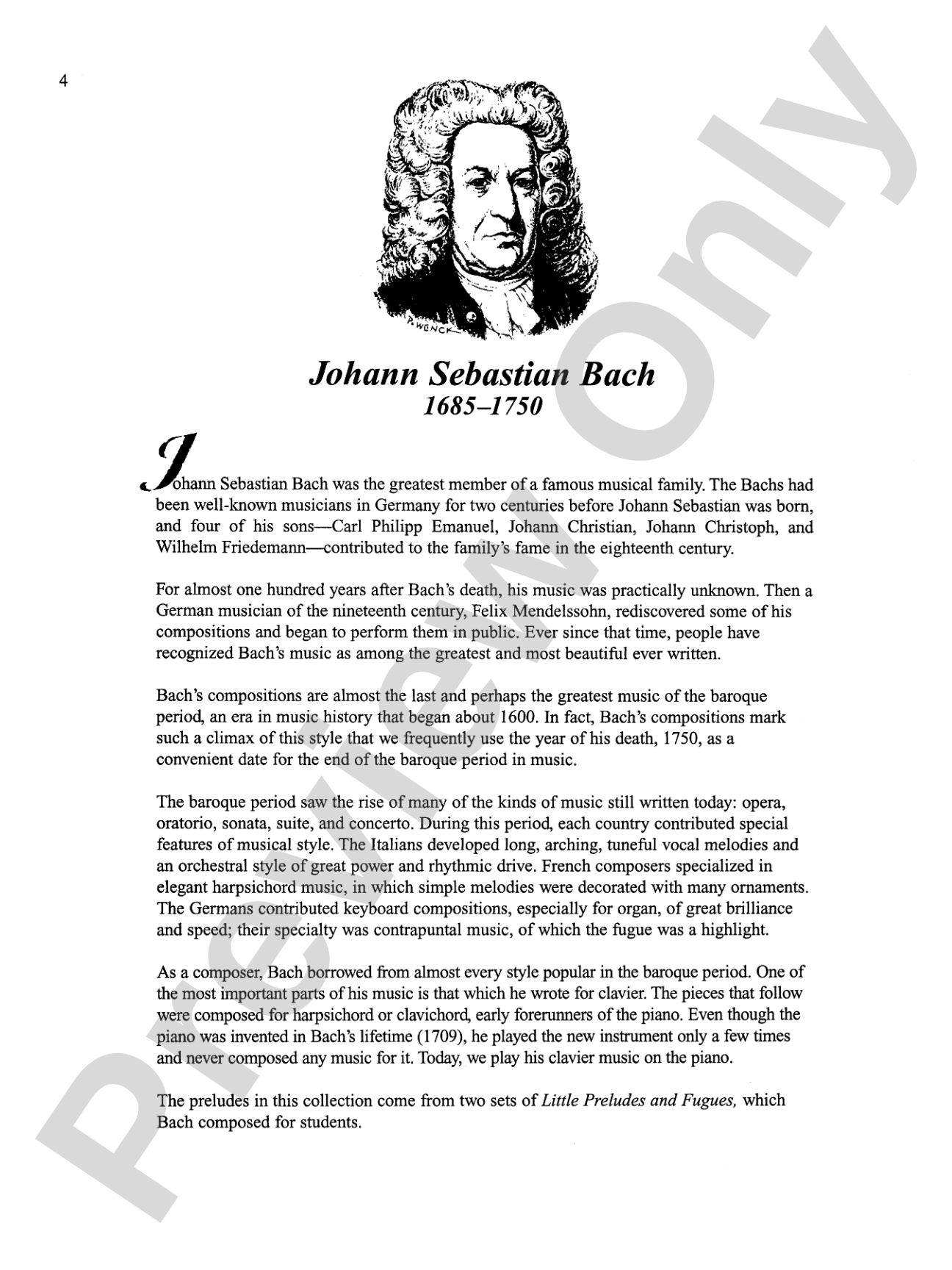 Piano Literature of the 17th, 18th, and 19th Centuries, Book 5: Piano