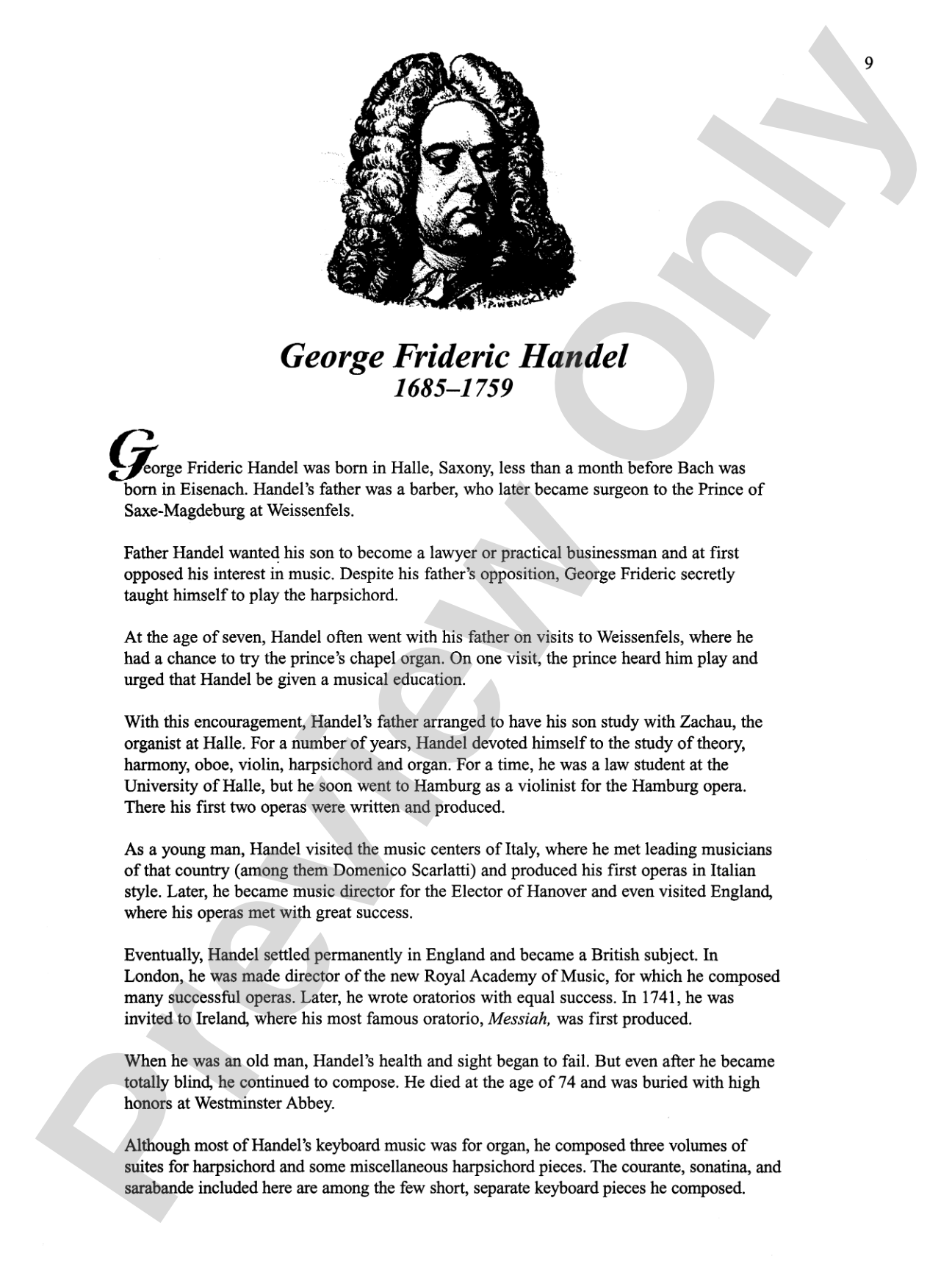 Piano Literature of the 17th, 18th, and 19th Centuries, Book 5: Piano