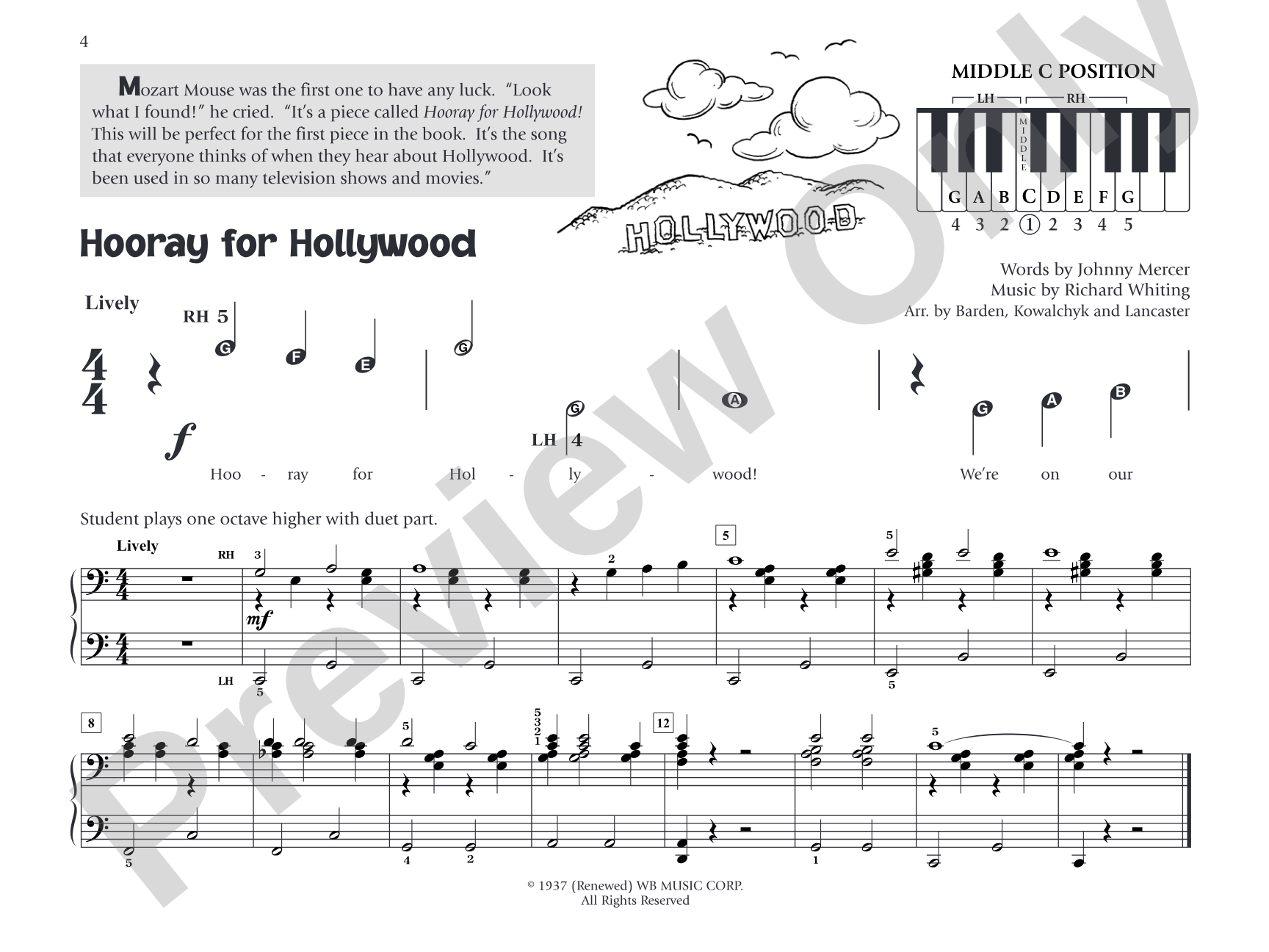 Music for Little Mozarts: Little Mozarts Go to Hollywood, Pop Book 1 & 2: 10 Favorites from TV, Movies, and Radio: Piano