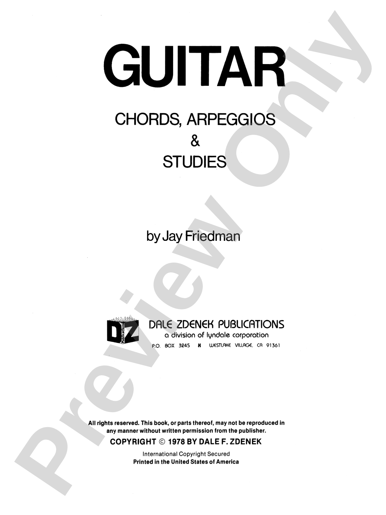 Jay Friedman: Guitar Chords, Arpeggios & Studies