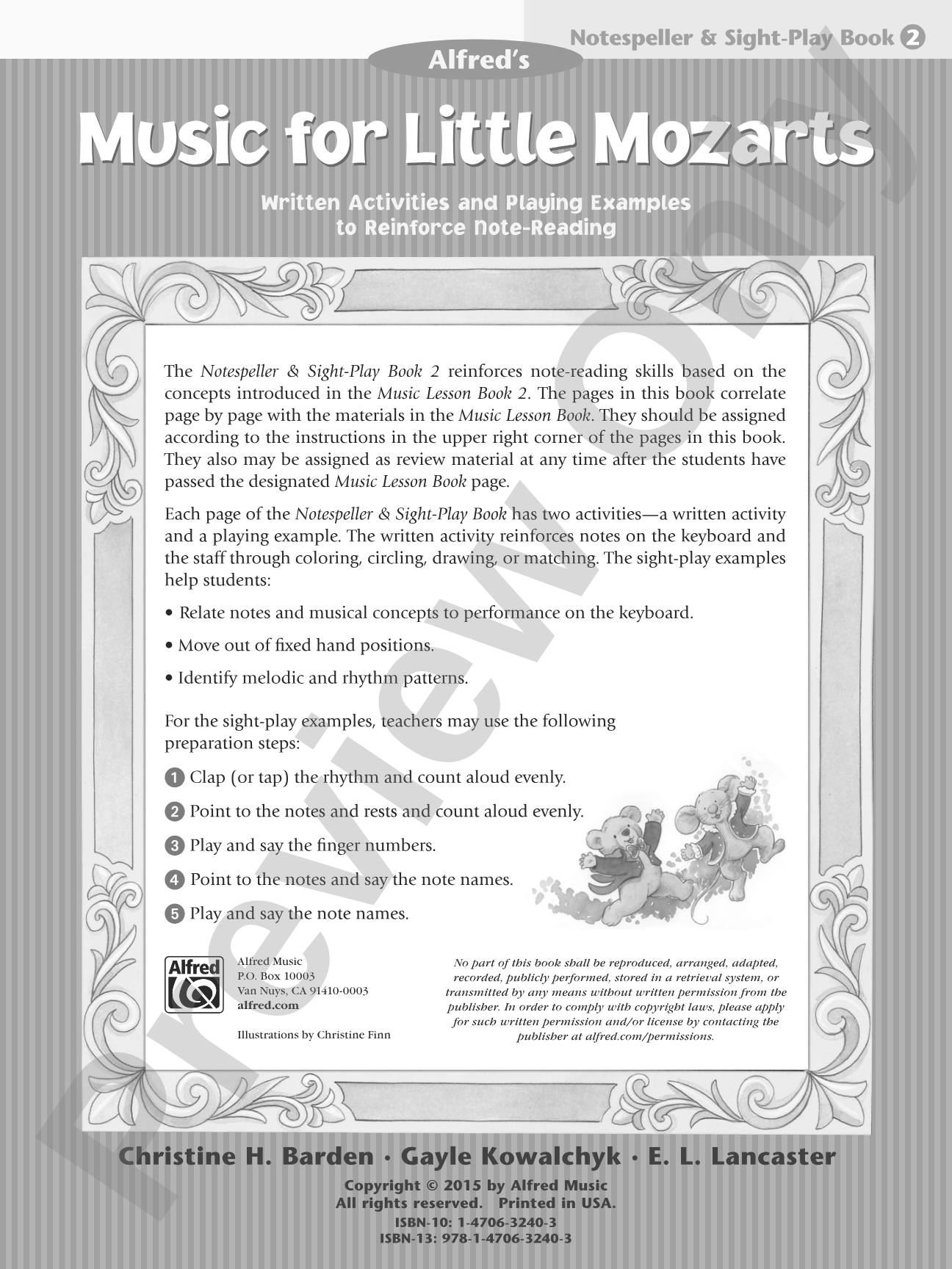 Music for Little Mozarts: Notespeller & Sight-Play Book 2: Written Activities and Playing Examples to Reinforce Note-Reading: Piano