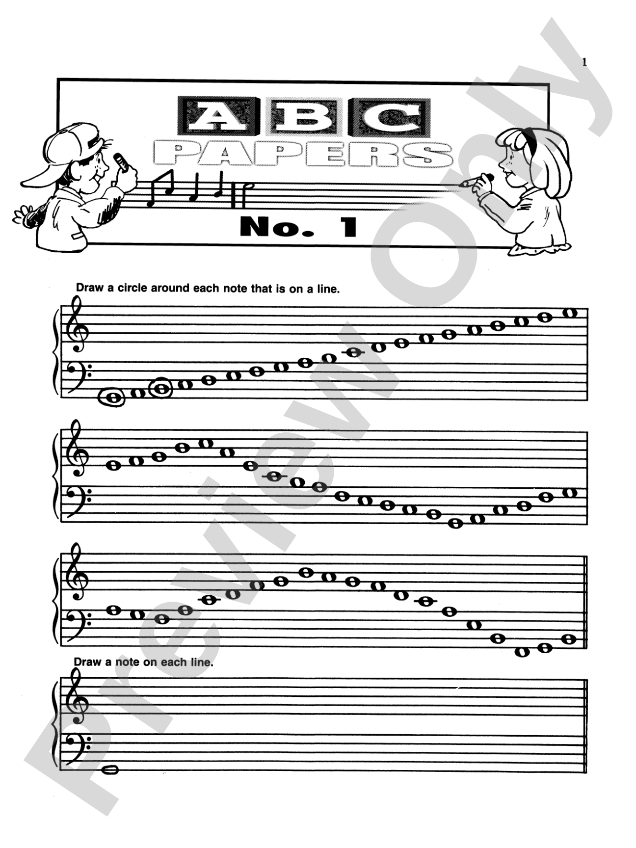 ABC Papers: The Interval Approach to Reading -- A Work and Play Book: Piano