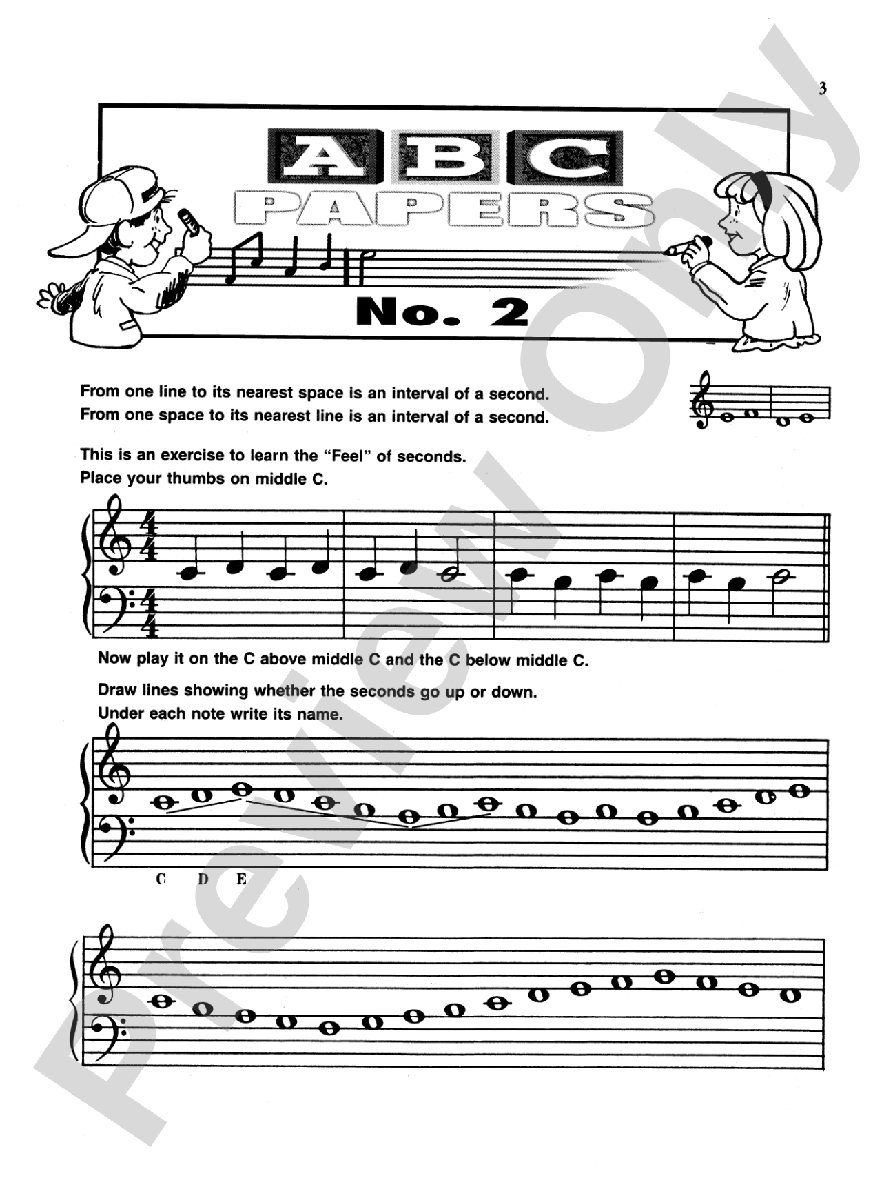 ABC Papers: The Interval Approach to Reading -- A Work and Play Book: Piano