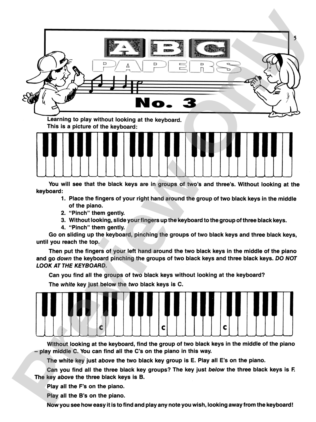 ABC Papers: The Interval Approach to Reading -- A Work and Play Book: Piano
