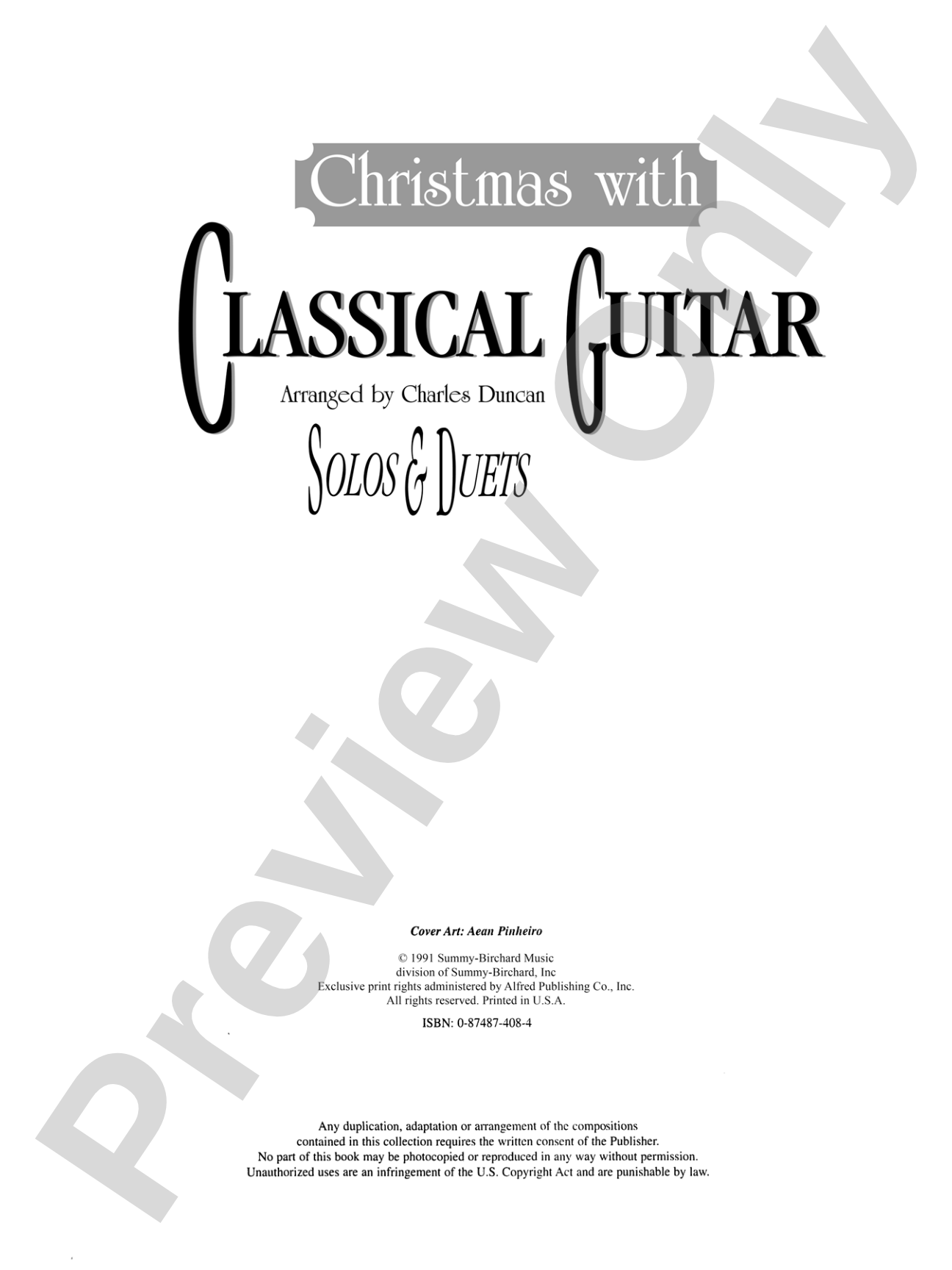 Christmas with Classical Guitar Solos & Duets: Solo Guitar