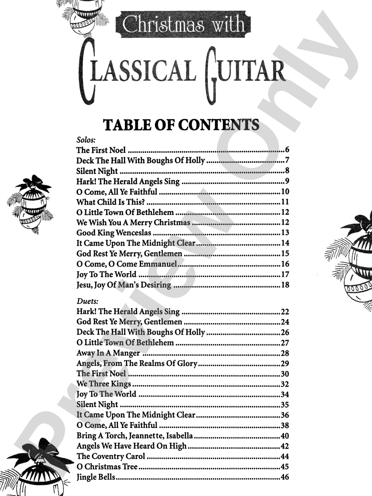 Christmas with Classical Guitar Solos & Duets: Solo Guitar