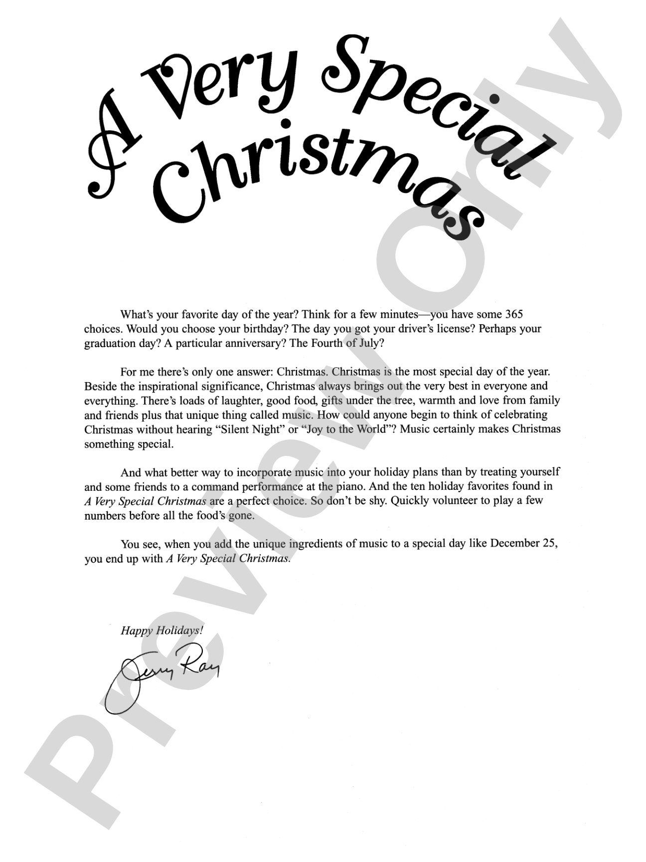 A Very Special Christmas: Ten Christmas Favorites for the Intermediate Pianist: Piano