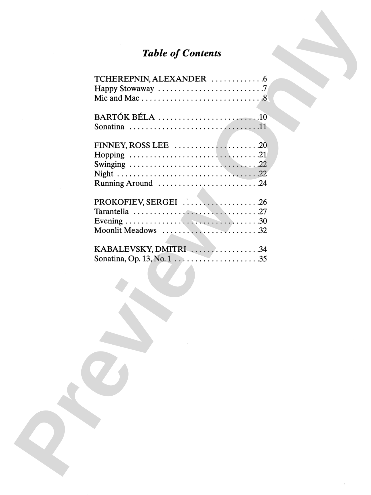 Contemporary Piano Literature, Book 6: Piano
