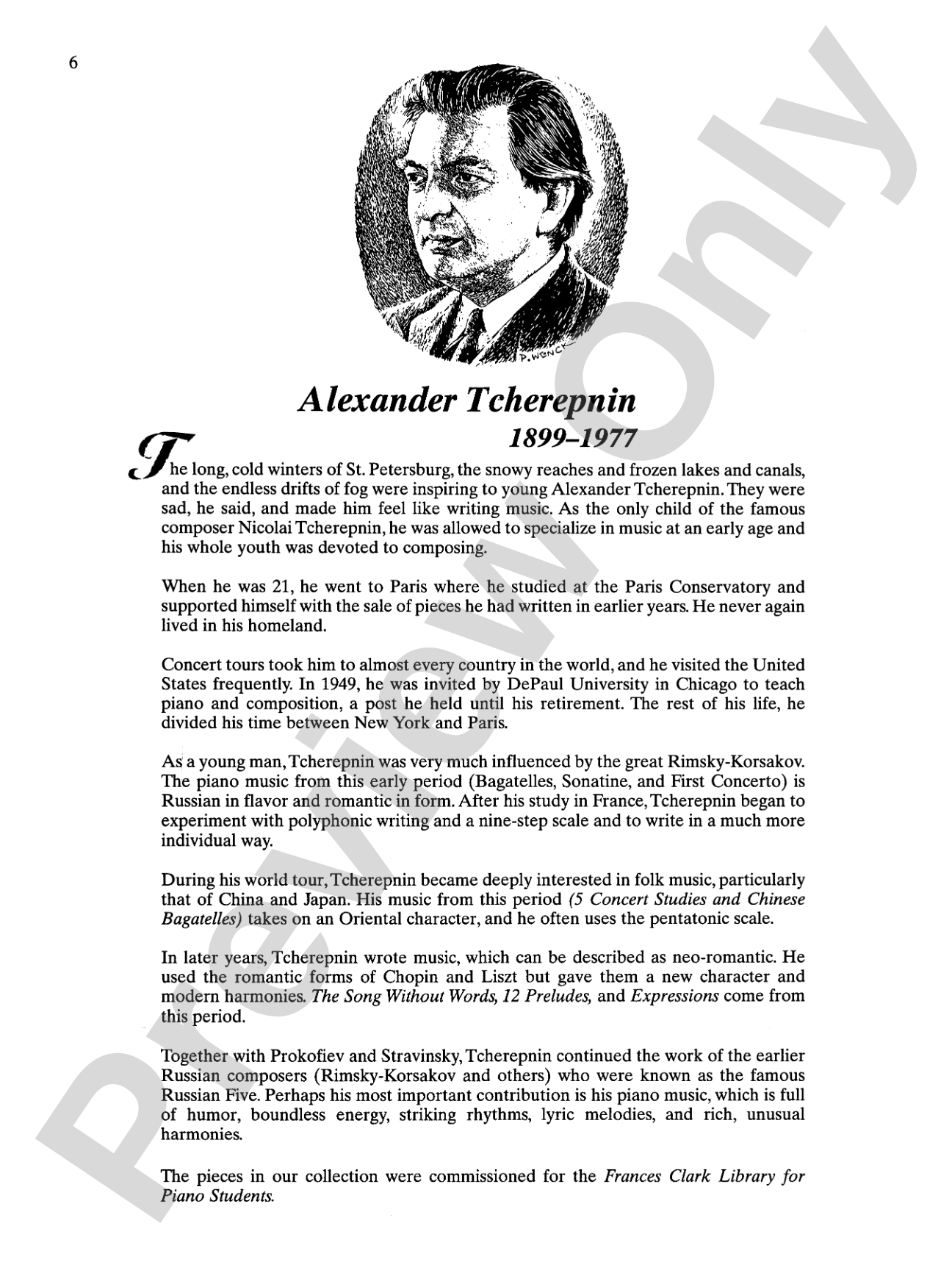 Contemporary Piano Literature, Book 6: Piano