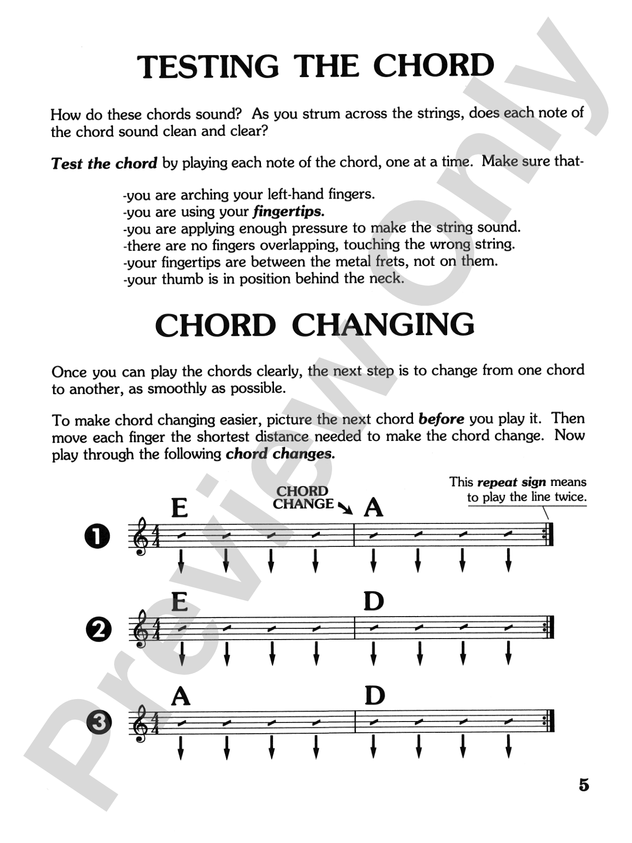 Easy Guitar Chords: A Contemporary Approach to Open Chord Playing for Guitar