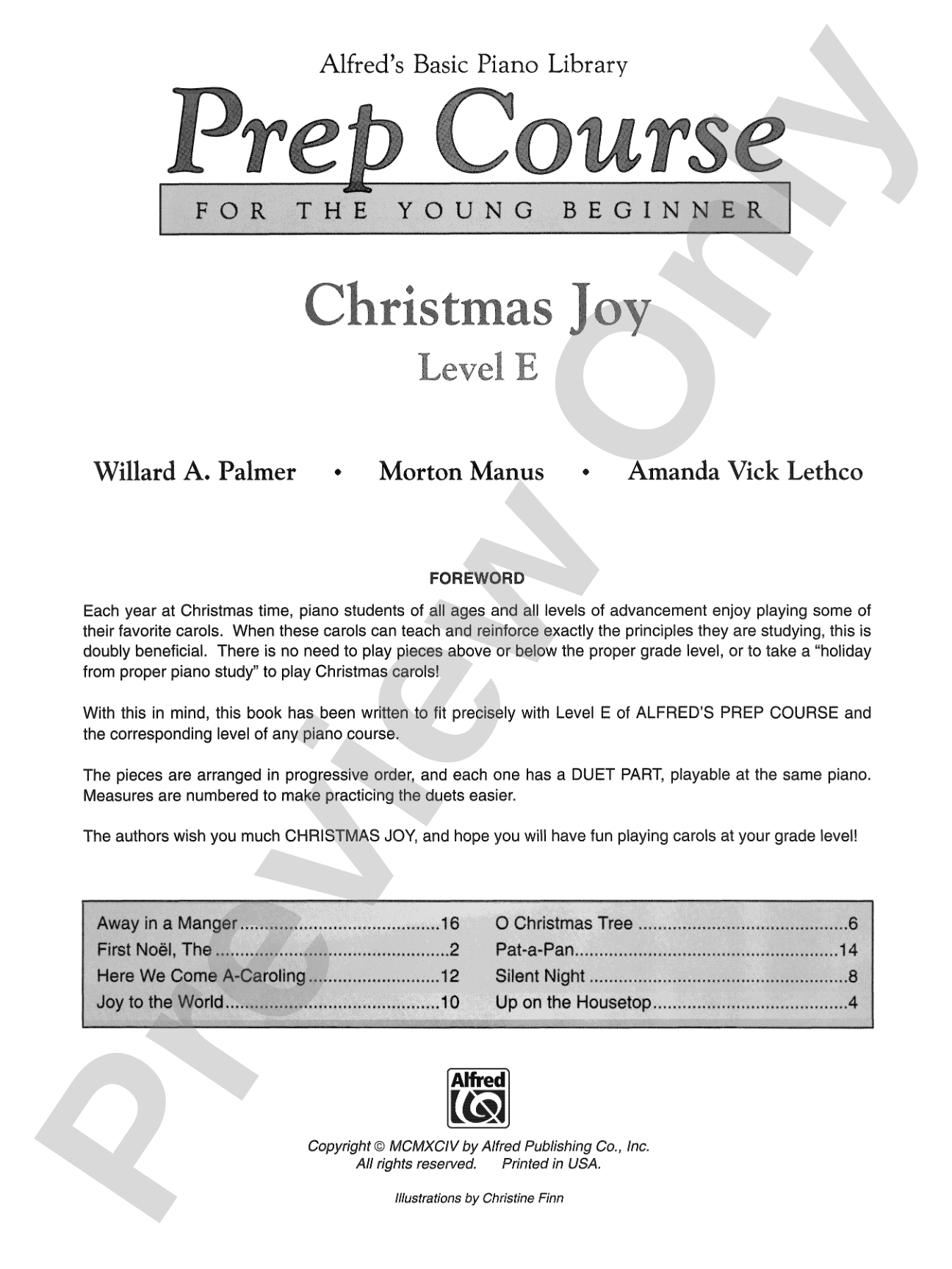 Alfred's Basic Piano Prep Course: Christmas Joy! Book E: For the Young Beginner: Piano