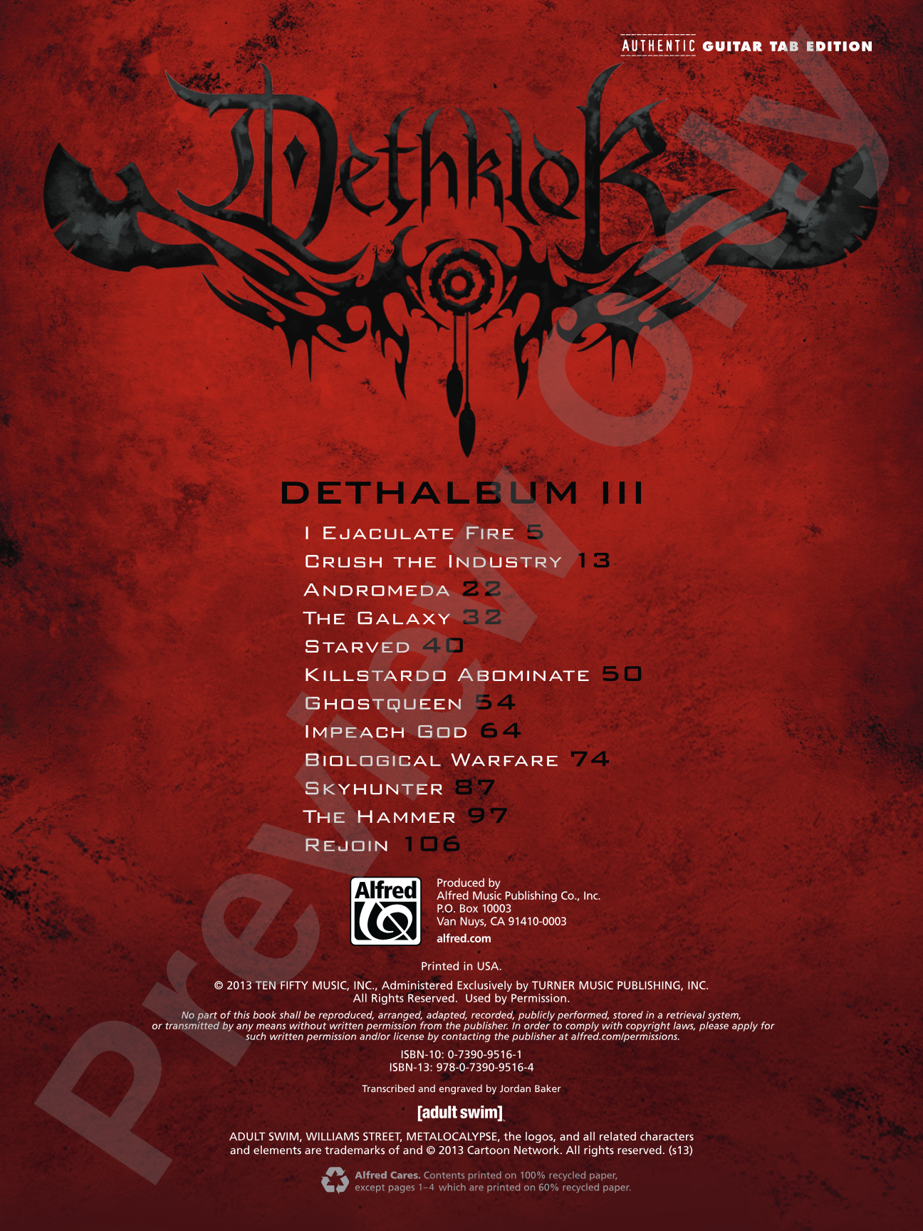 Dethklok: Dethalbum III: Guitar Tab