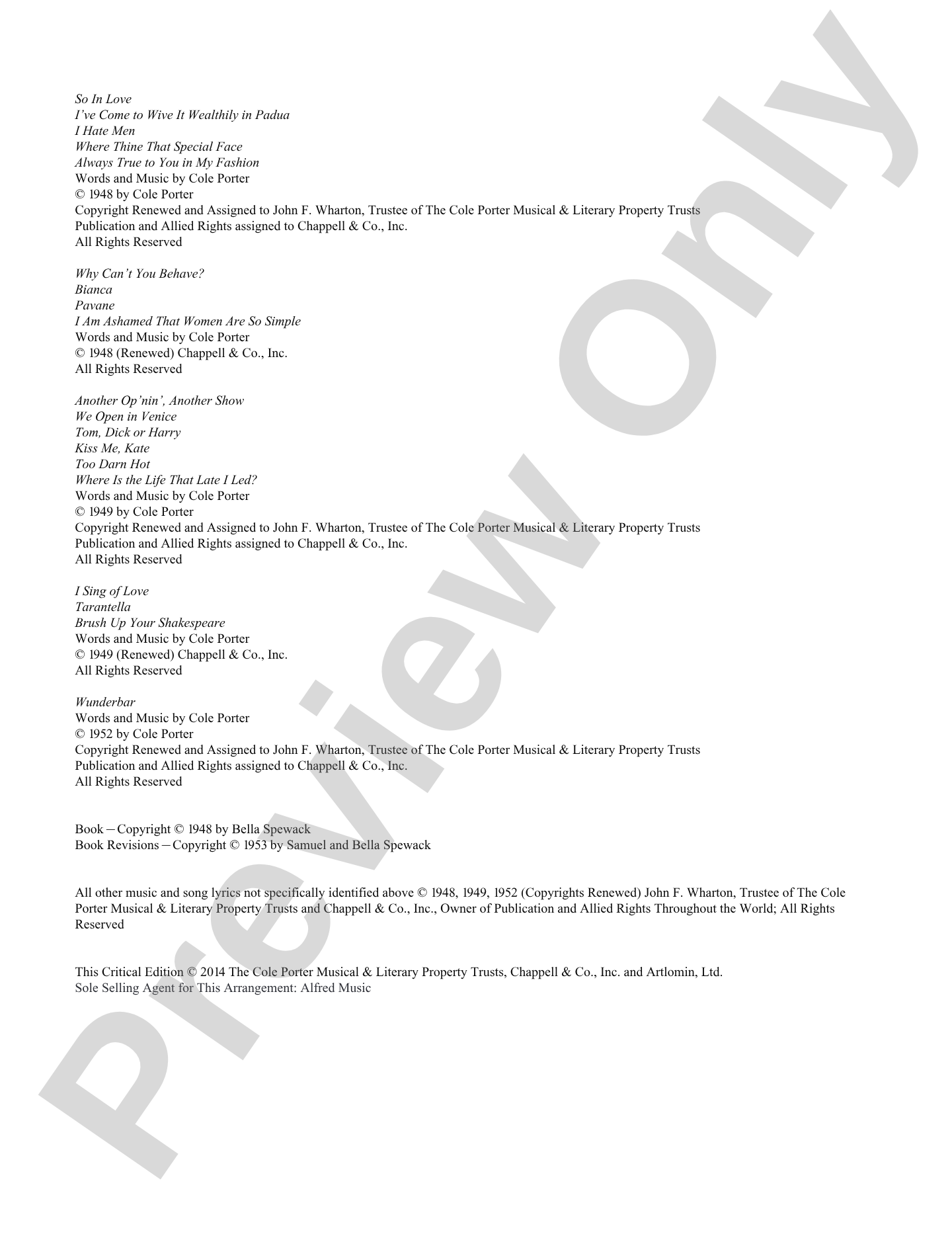 Kiss Me, Kate: Full Score Critical Edition: Full Orchestra