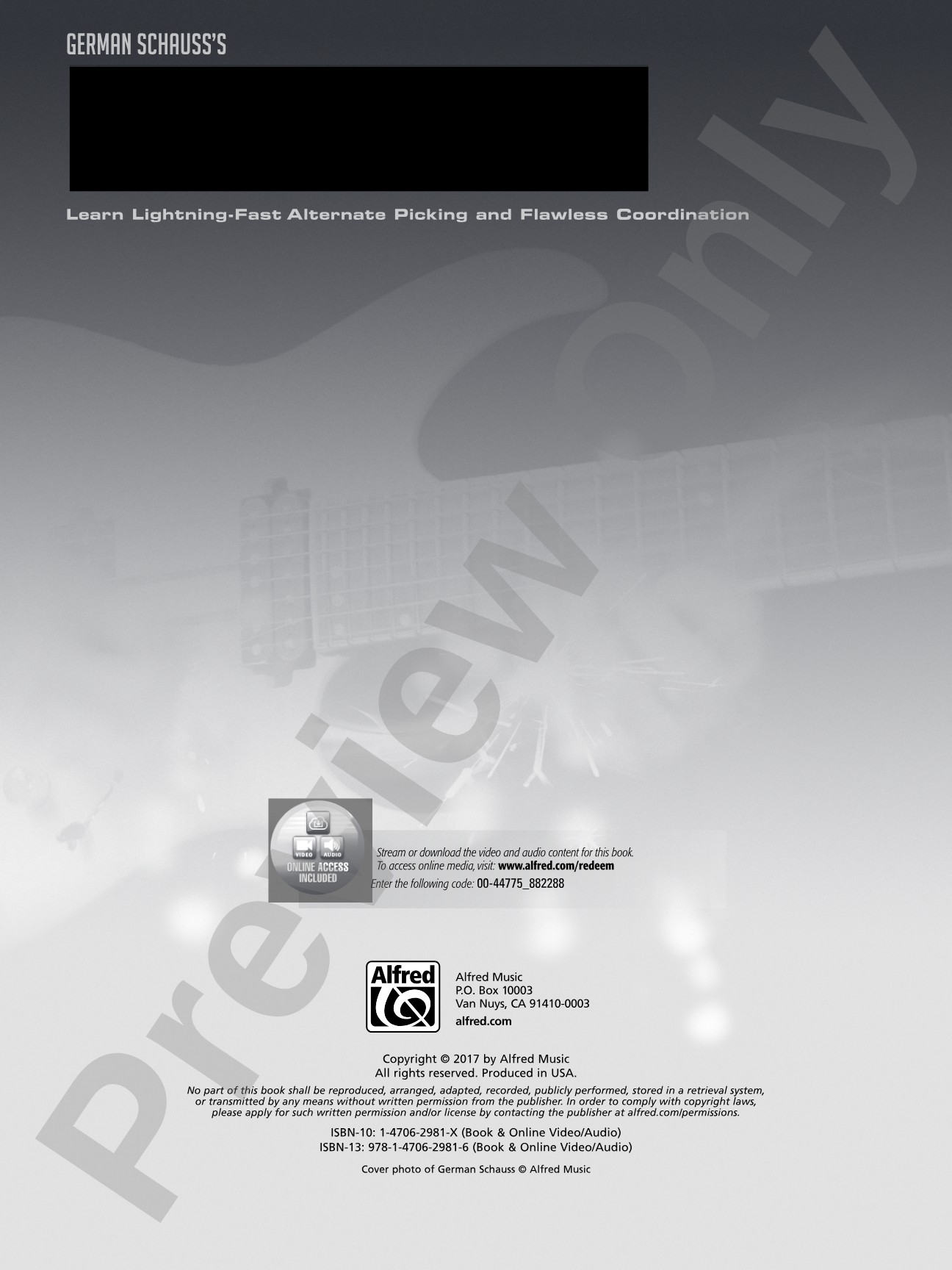 German Schauss's Speed Guitar: Learn Lightning Fast Alternate Picking and Coordination