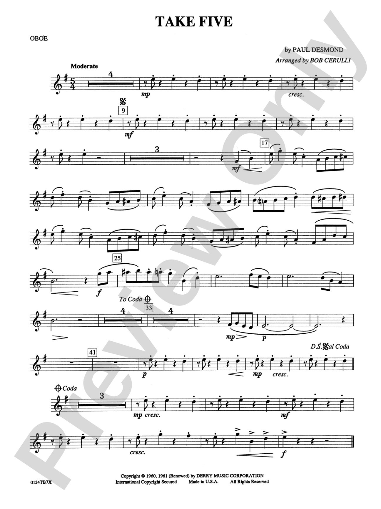 Take Five: Oboe