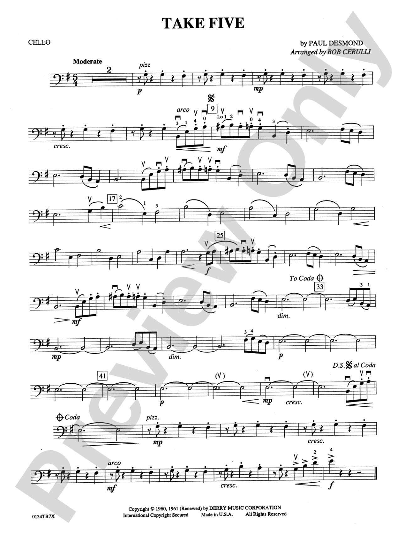 Take Five: Cello