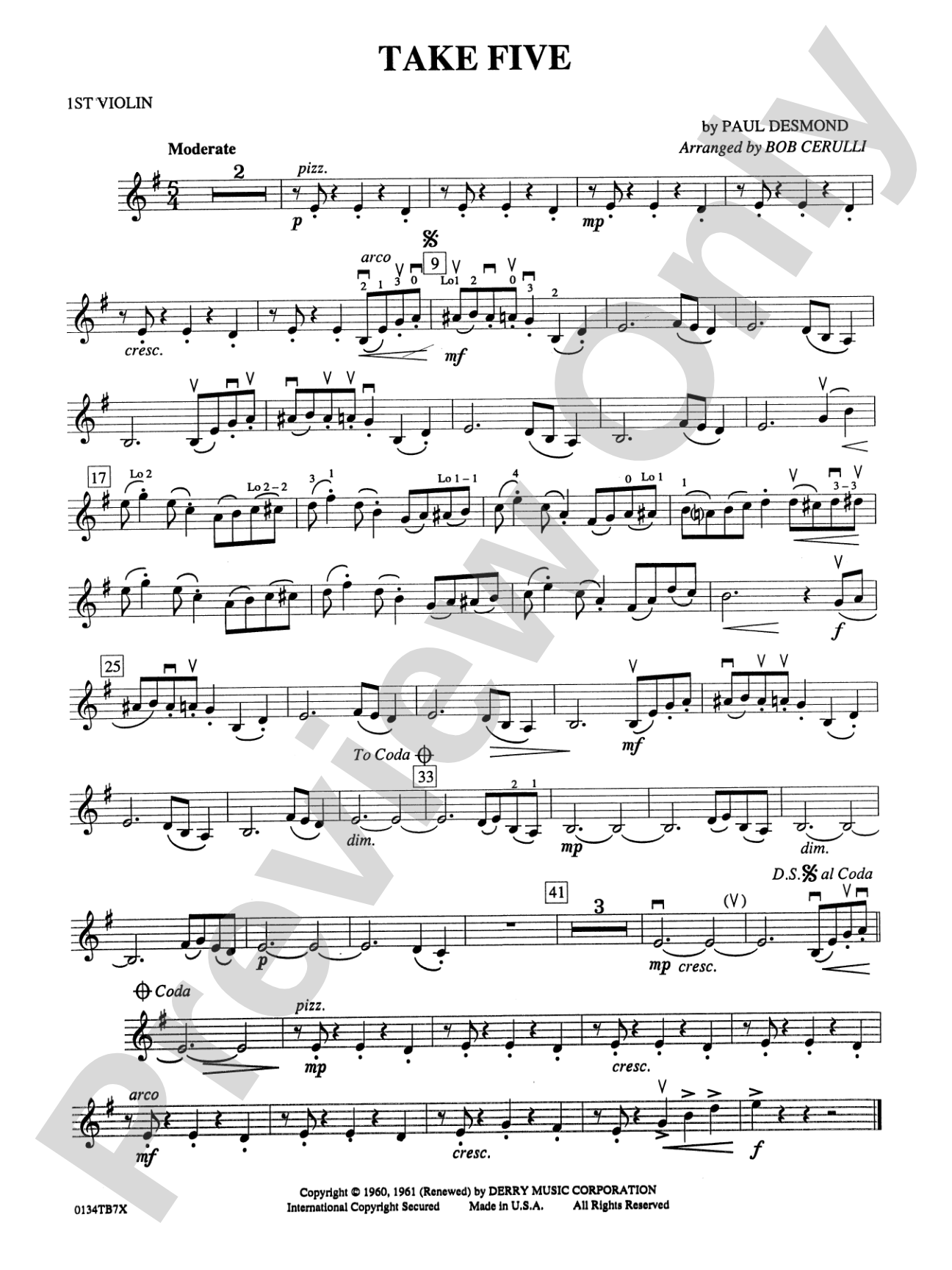 Take Five: 1st Violin
