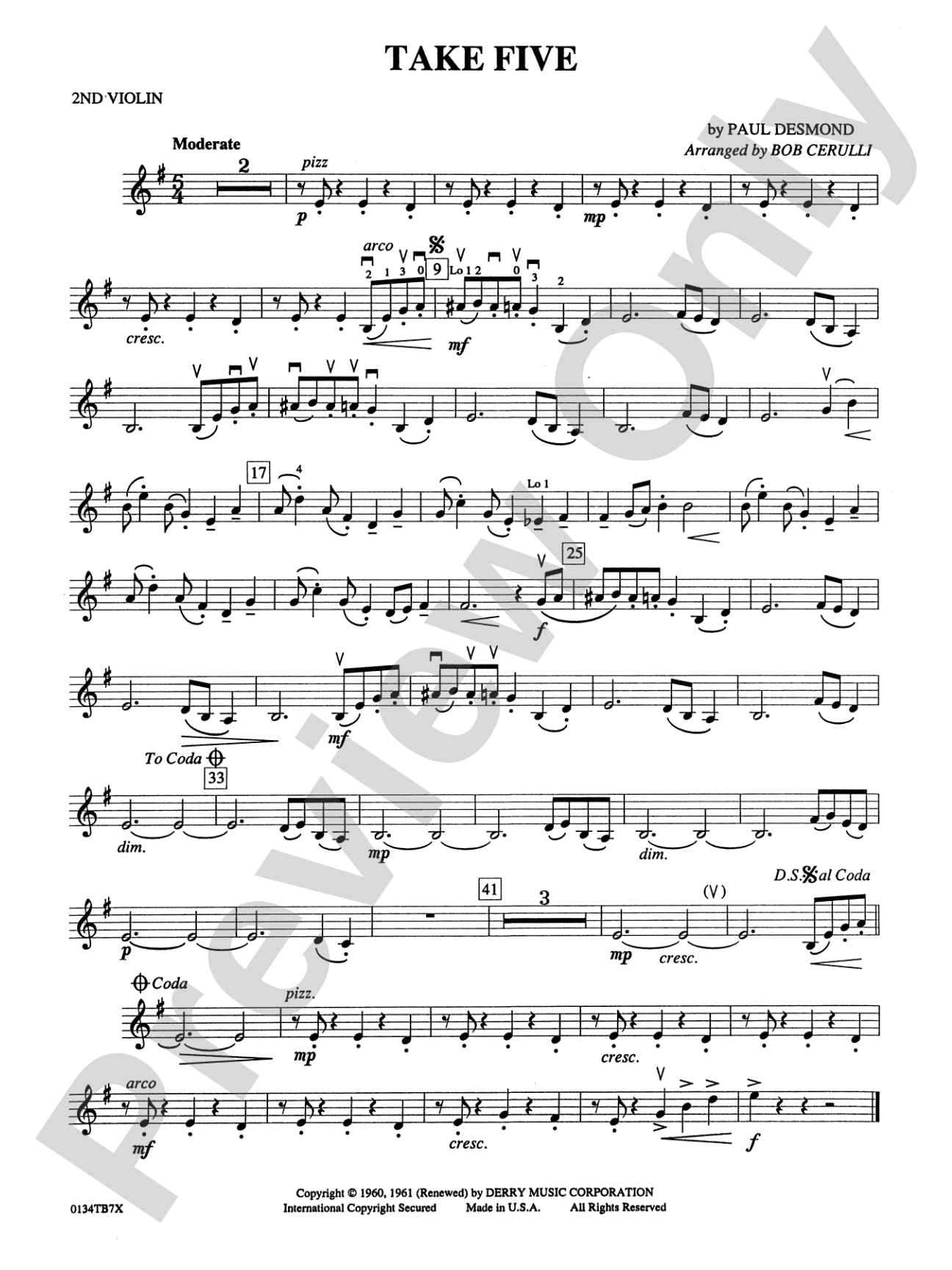 Take Five: 2nd Violin