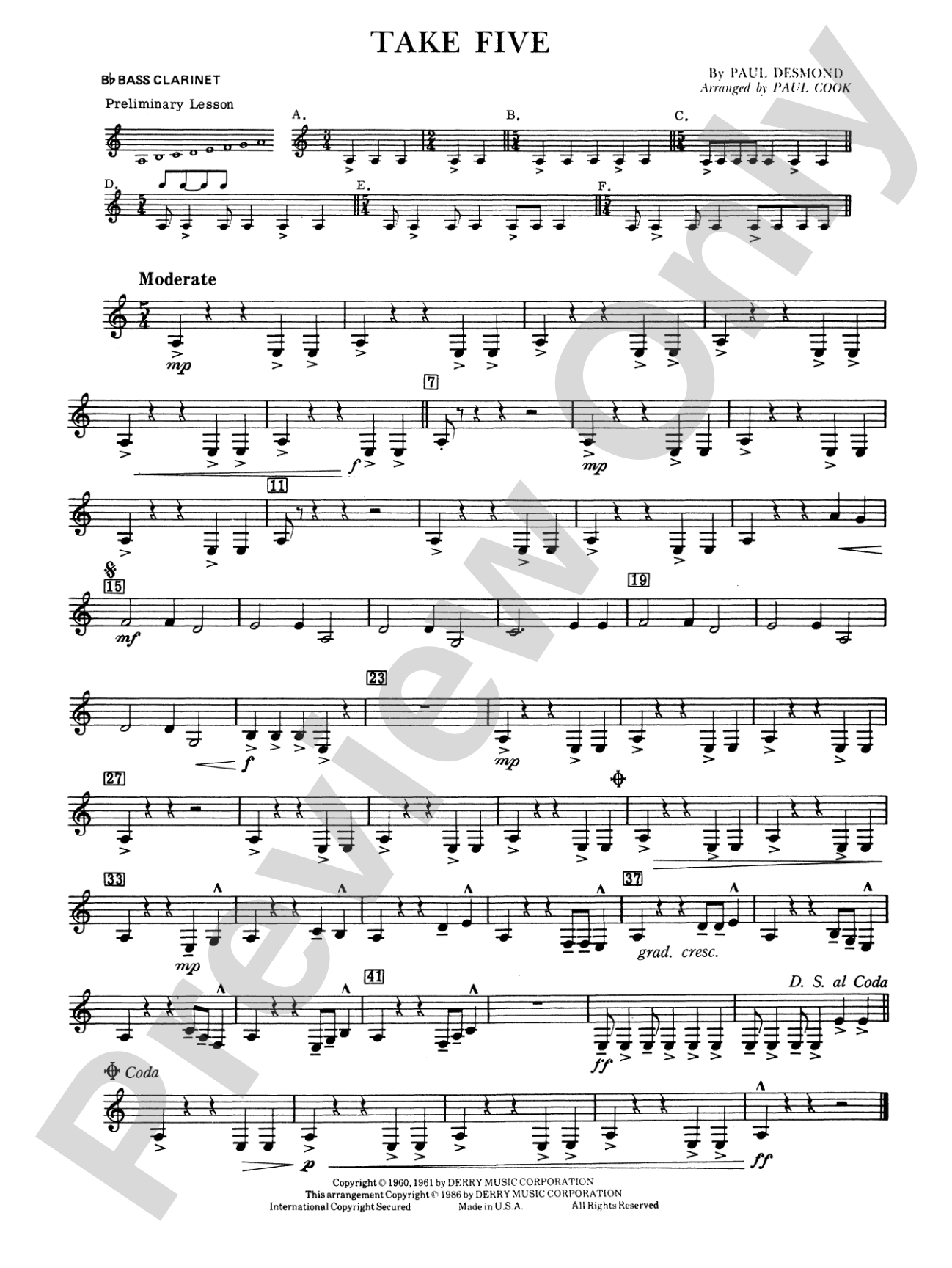 Take Five: B-flat Bass Clarinet