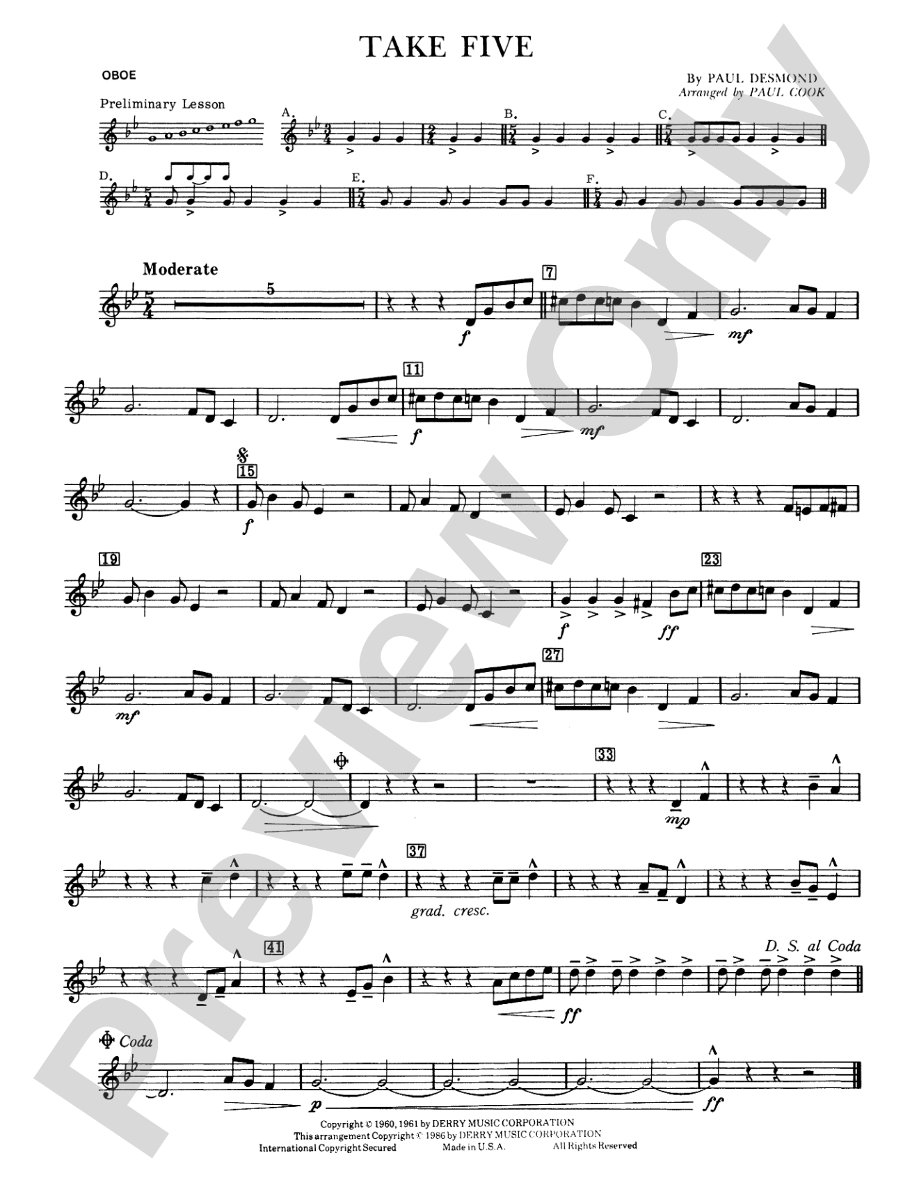Take Five: Oboe
