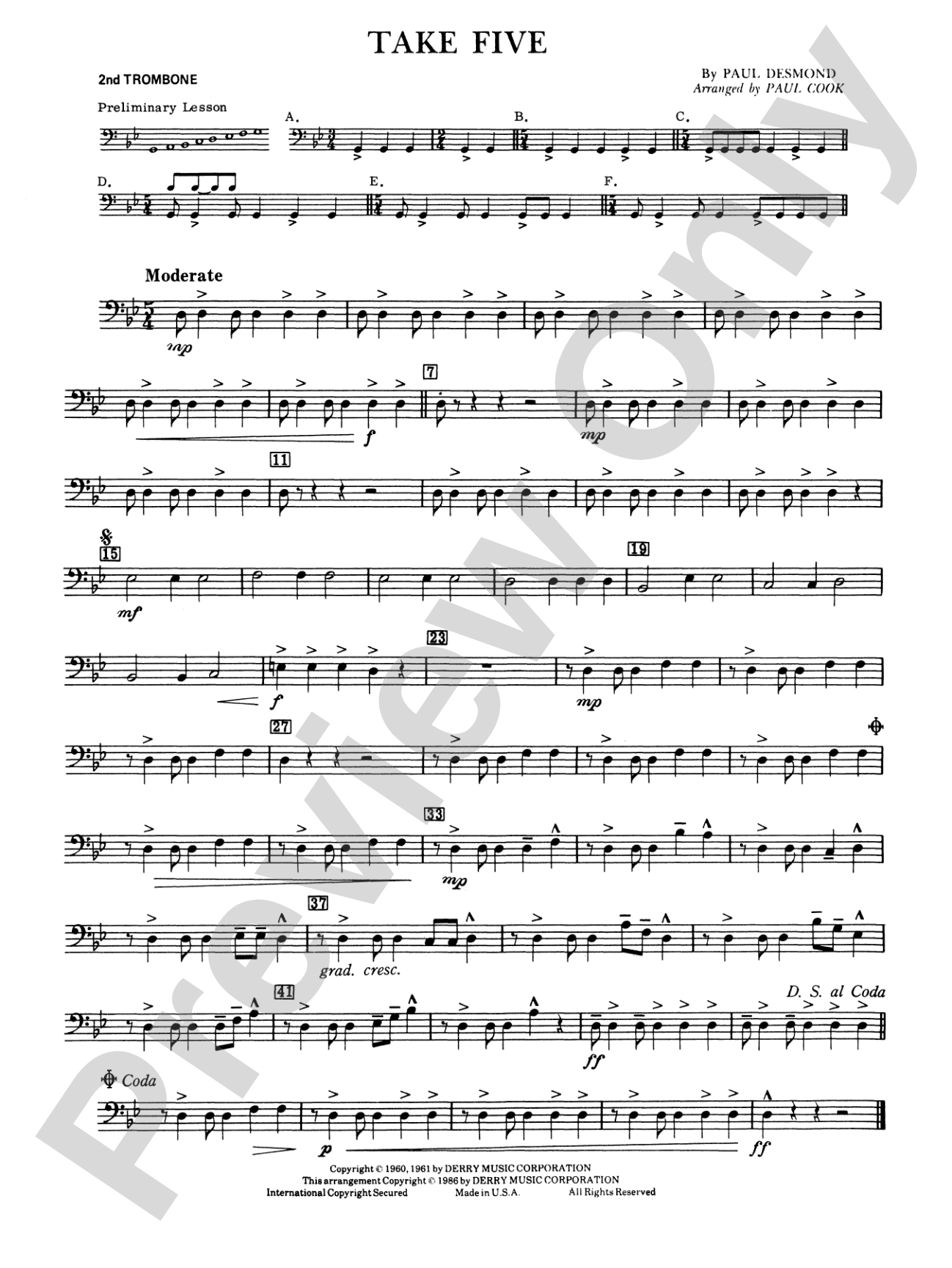 Take Five: 2nd Trombone