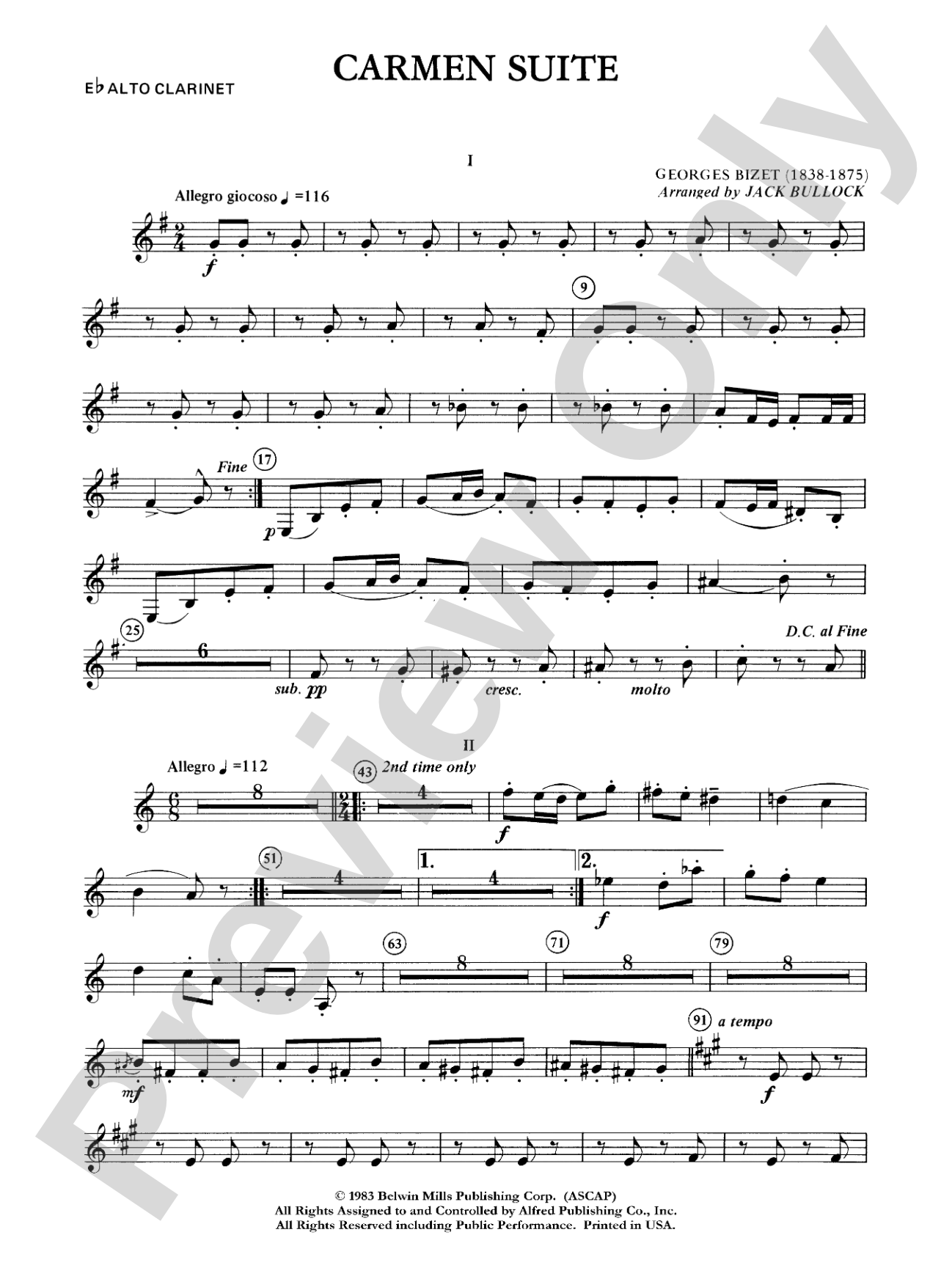 Carmen Suite: E-flat Alto Clarinet