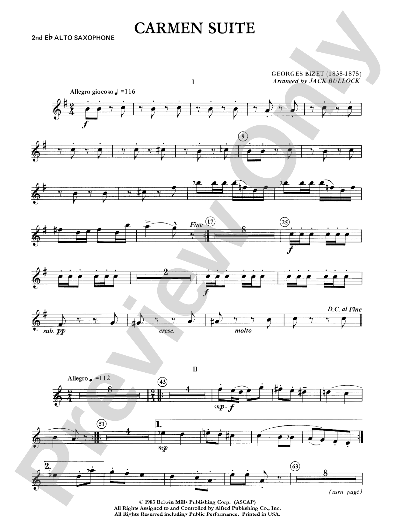 Carmen Suite: 2nd E-flat Alto Saxophone