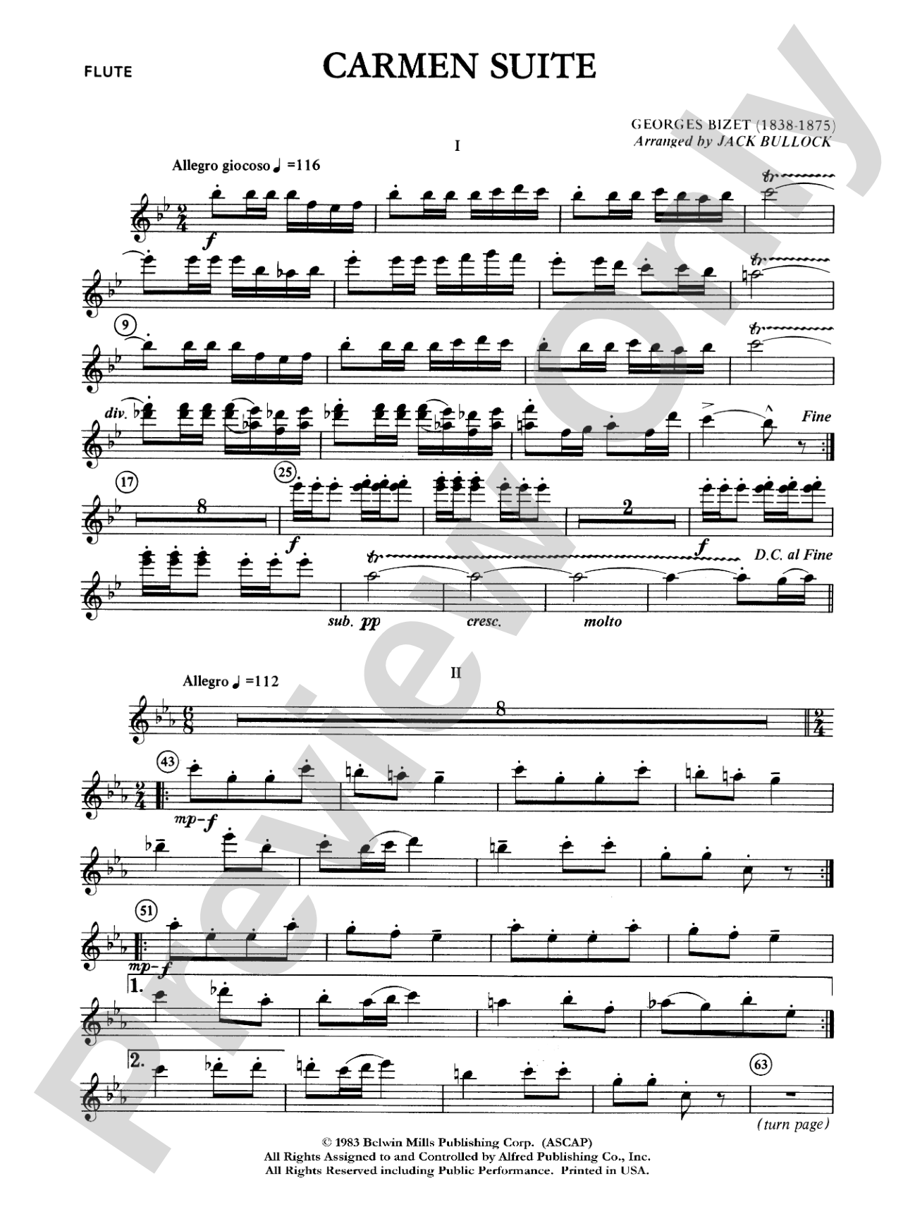 Carmen Suite: Flute