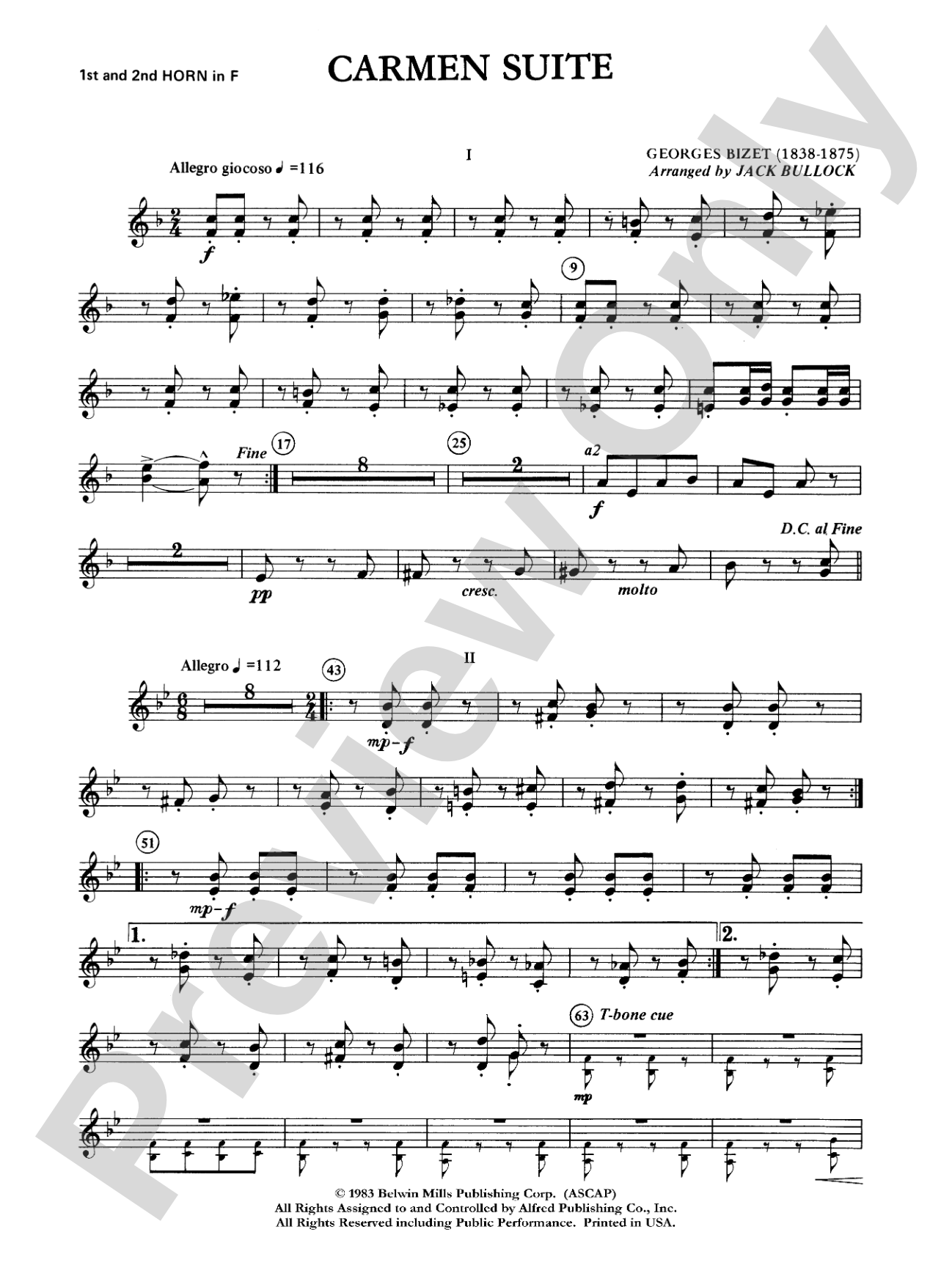 Carmen Suite: 1st & 2nd F Horns