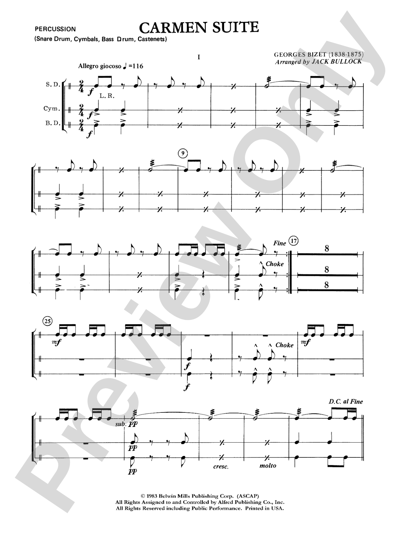 Carmen Suite: 1st Percussion
