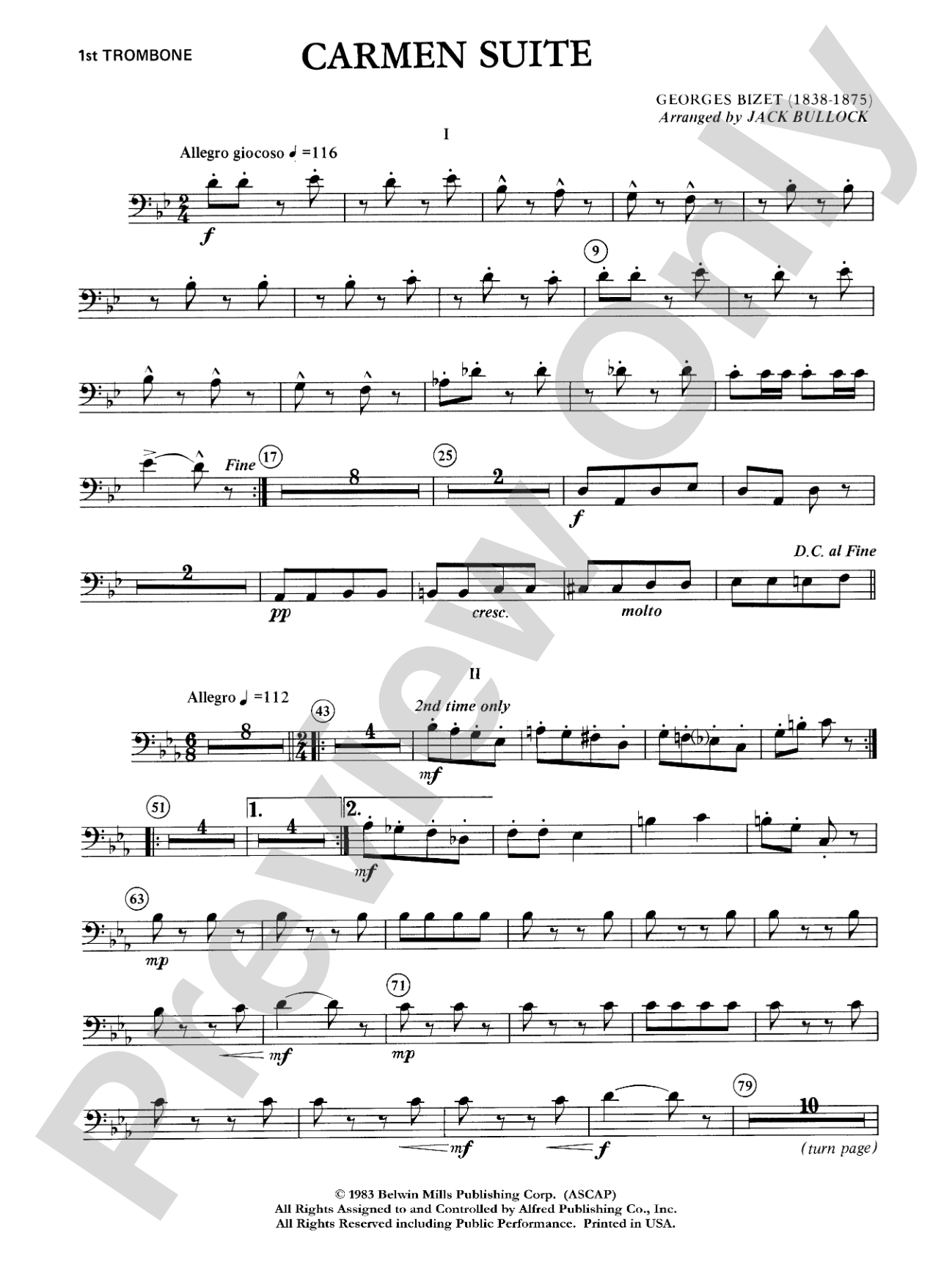 Carmen Suite: 1st Trombone