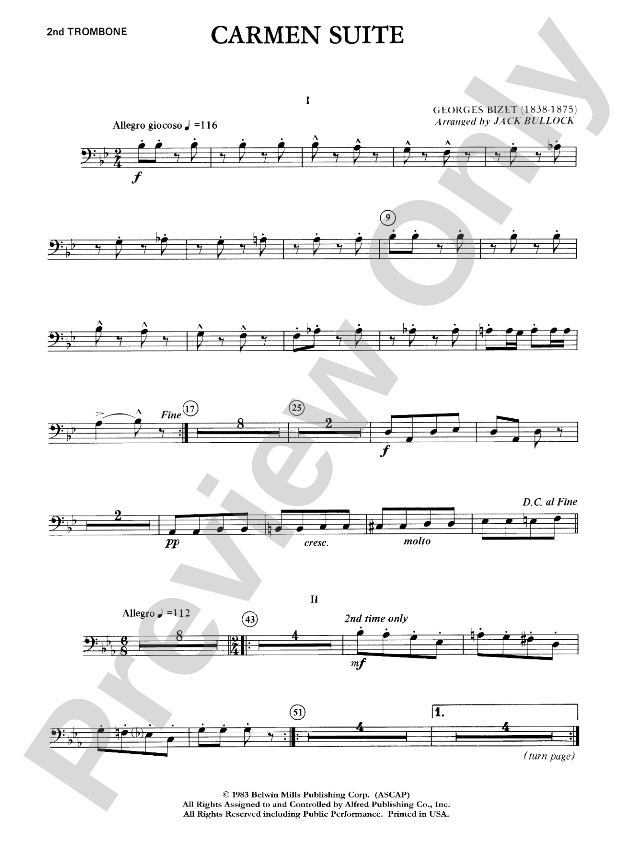 Carmen Suite: 2nd Trombone