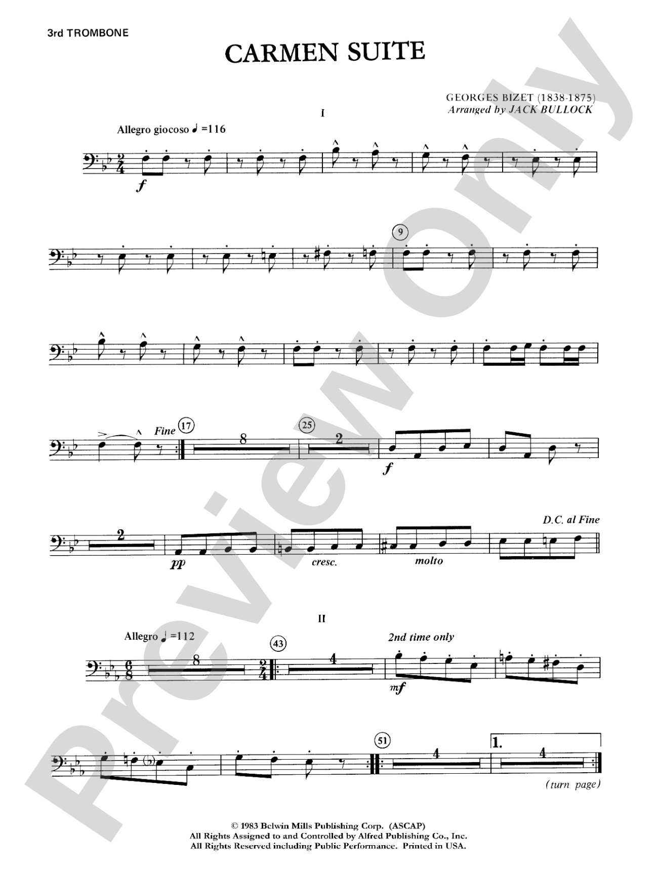 Carmen Suite: 3rd Trombone